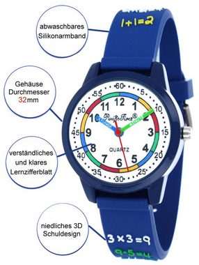 Pacific Time Quarzuhr Kinder Armbanduhr Lenruhr Mathe Silikonarmband, Gratis Versand