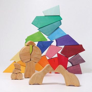 GRIMM´S Spiel und Holz Design Spielbauklötze Baukasten Regenbogenlöwe mit 27 Bausteine