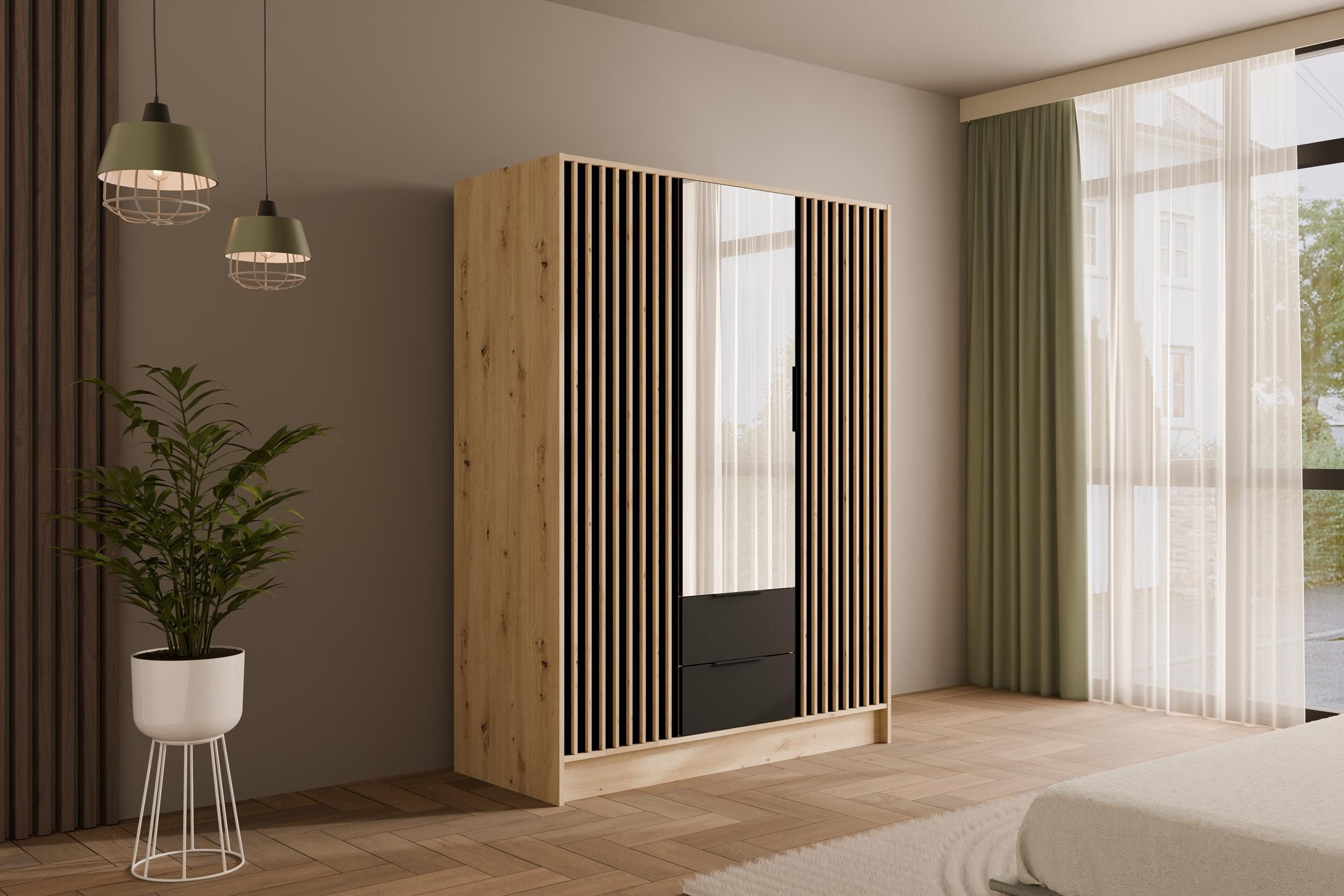 ALTDECOR Drehtürenschrank NELIA (Kleiderschrank Garderobenschrank mit viel günstig online kaufen