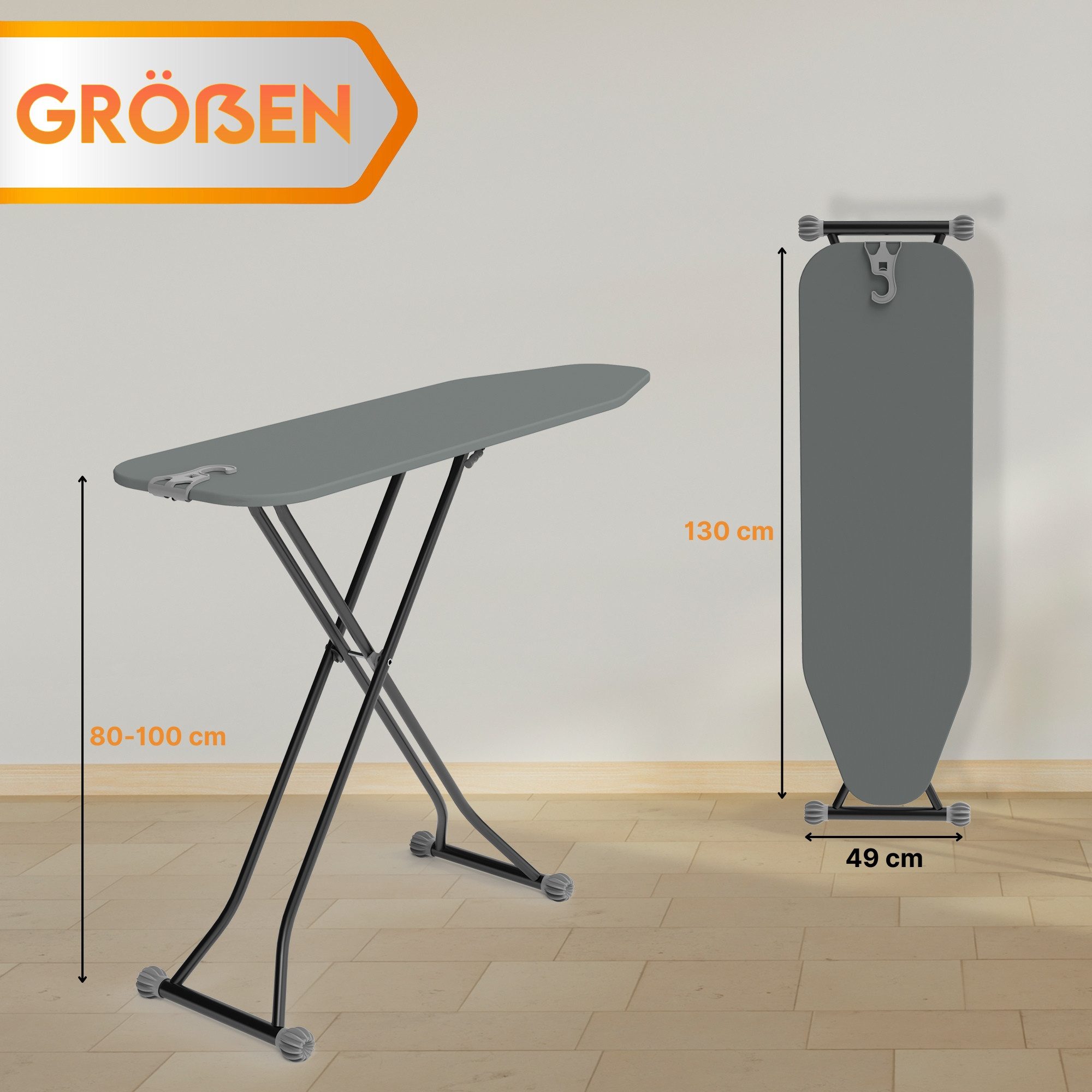 hausleben Bügelbrett Bügeltisch, Bügelpress Ironing Board, Bügelbrett klappbar, Robuste und rutschfeste Beine, höhenverstellbar