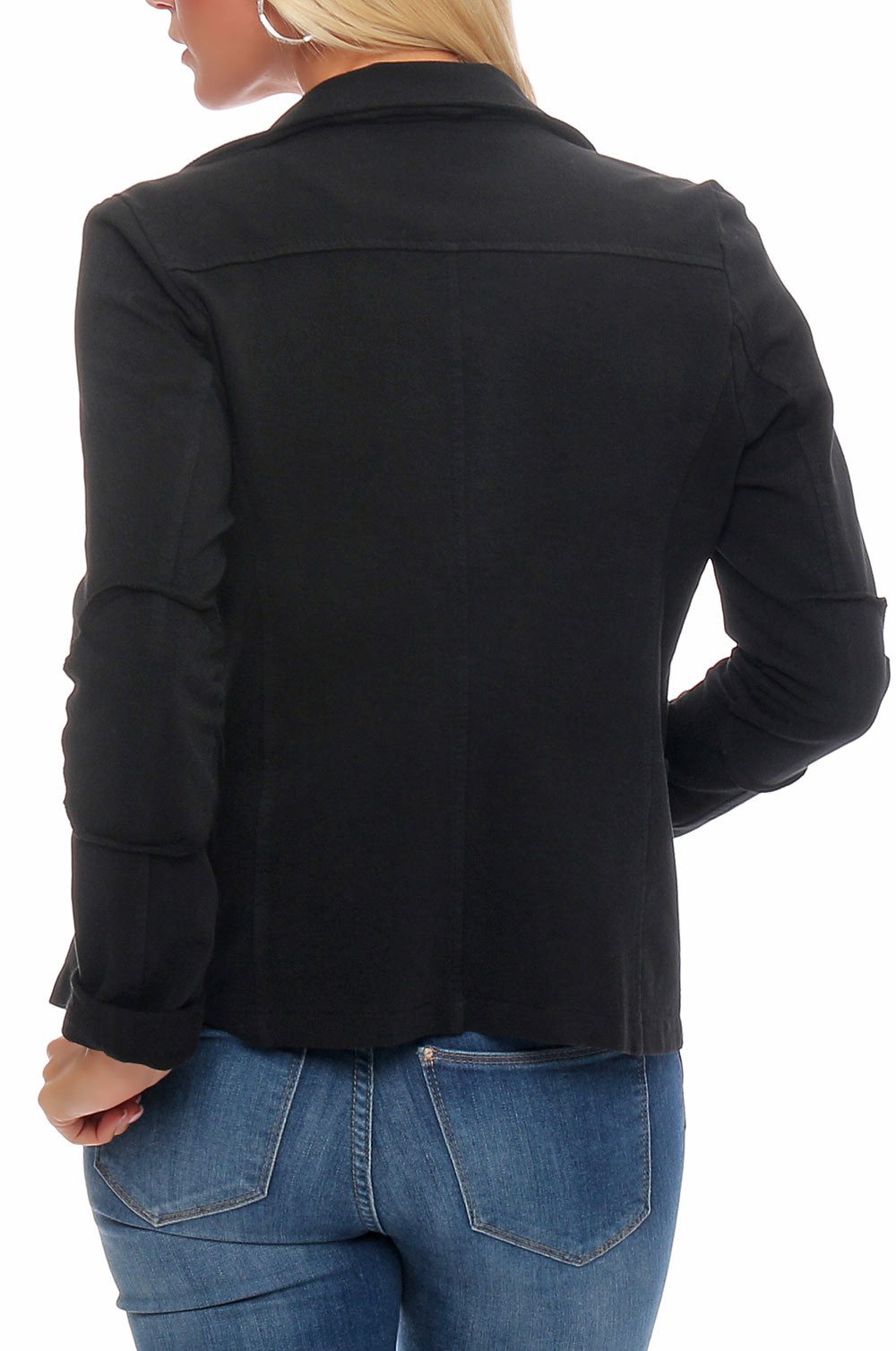 malito more than fashion Jackenblazer malito Damen Blazer klassisch, Sakko im Basic Look, Kurzjacke mit Sweat Blazer Jacke in Used Look Optik – Bild 3 von 5