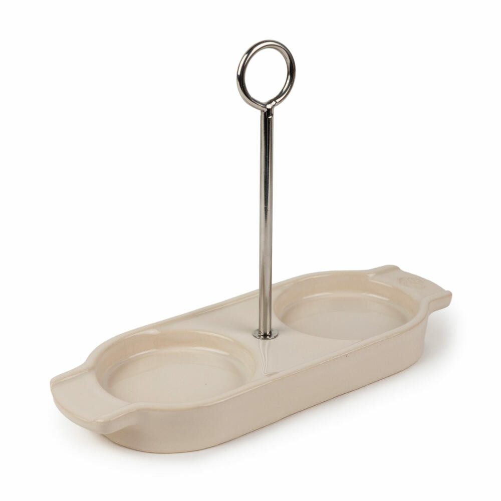 PEUGEOT Whiskyglas Menage LINEA Keramik Ecru 18cm mit Griff Gewürzmühlen Untersetzer