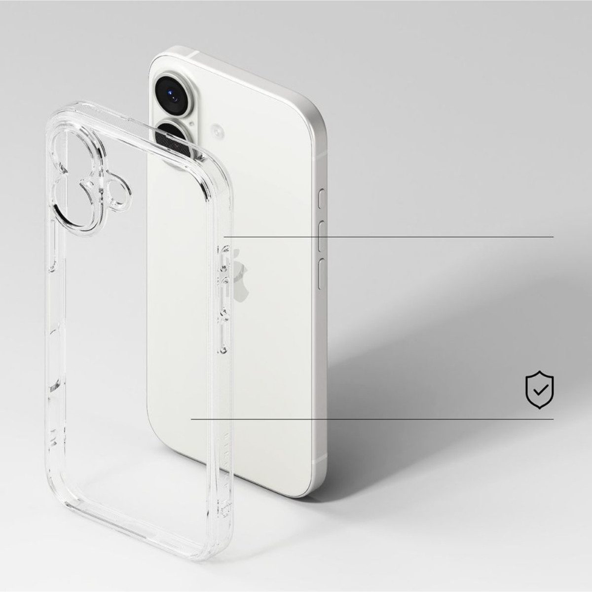 Ringke Handyhülle Fusion Transparent Kompatibel mit iPhone 17 6,1, Transparente Rückseite mit schlankem Rahmen für klaren Look