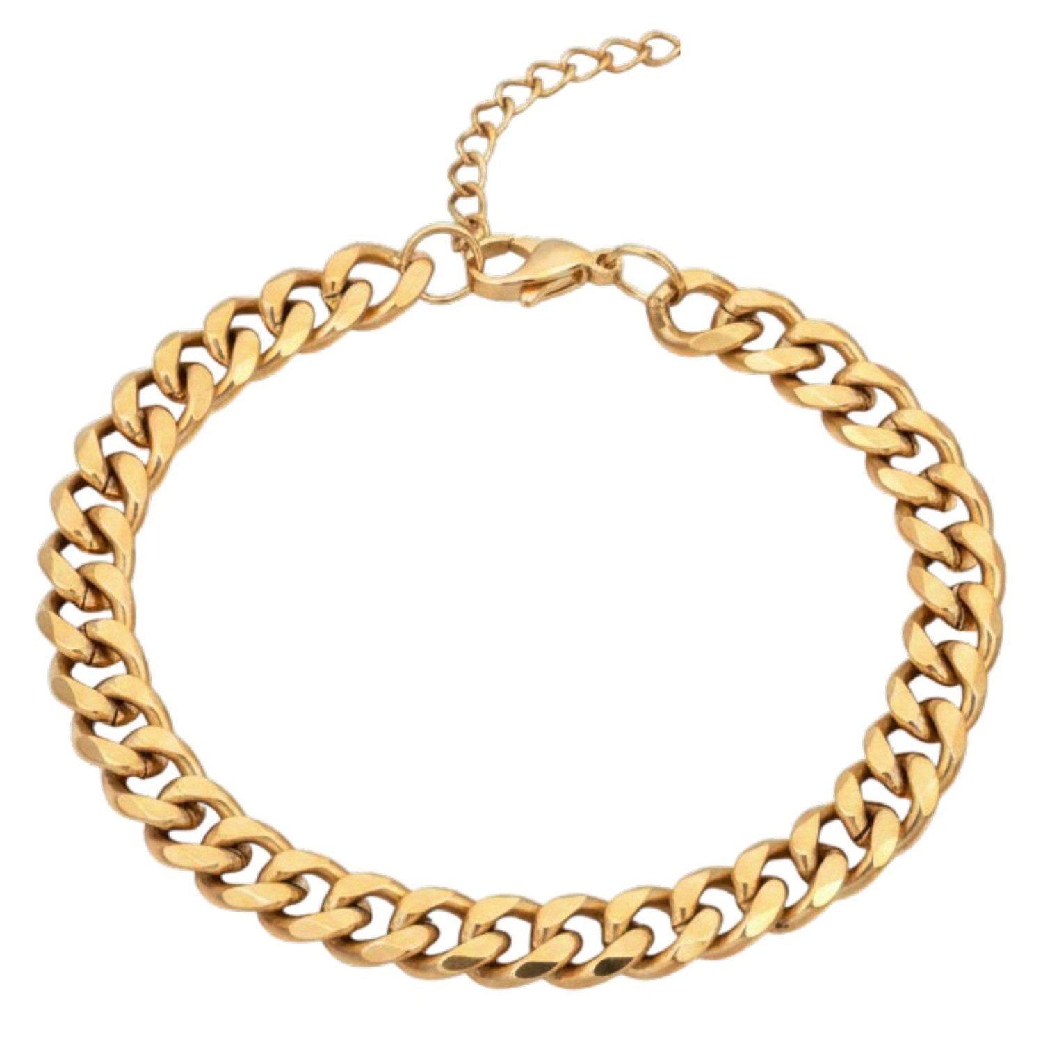KARMA Fußkette Gold 21,5 cm Edelstahl wasserfest hypoallergen (PVD beschichtet, 1-tlg., Urlaub Strand Abendmode Accessoires Damen), modern Fußkettchen Fußschmuck