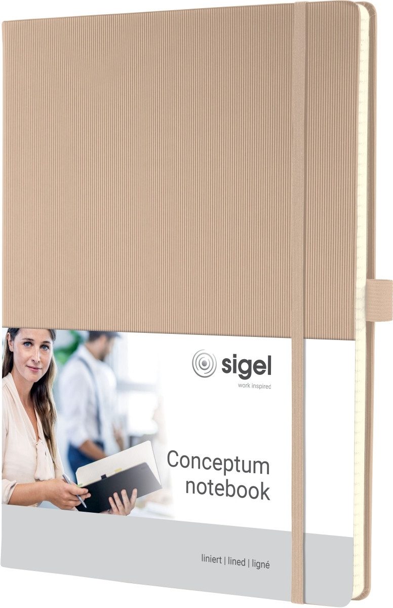 Sigel Notizbuch Notizbuch Conceptum A4 97 Blatt Hardcover liniert 80g beige