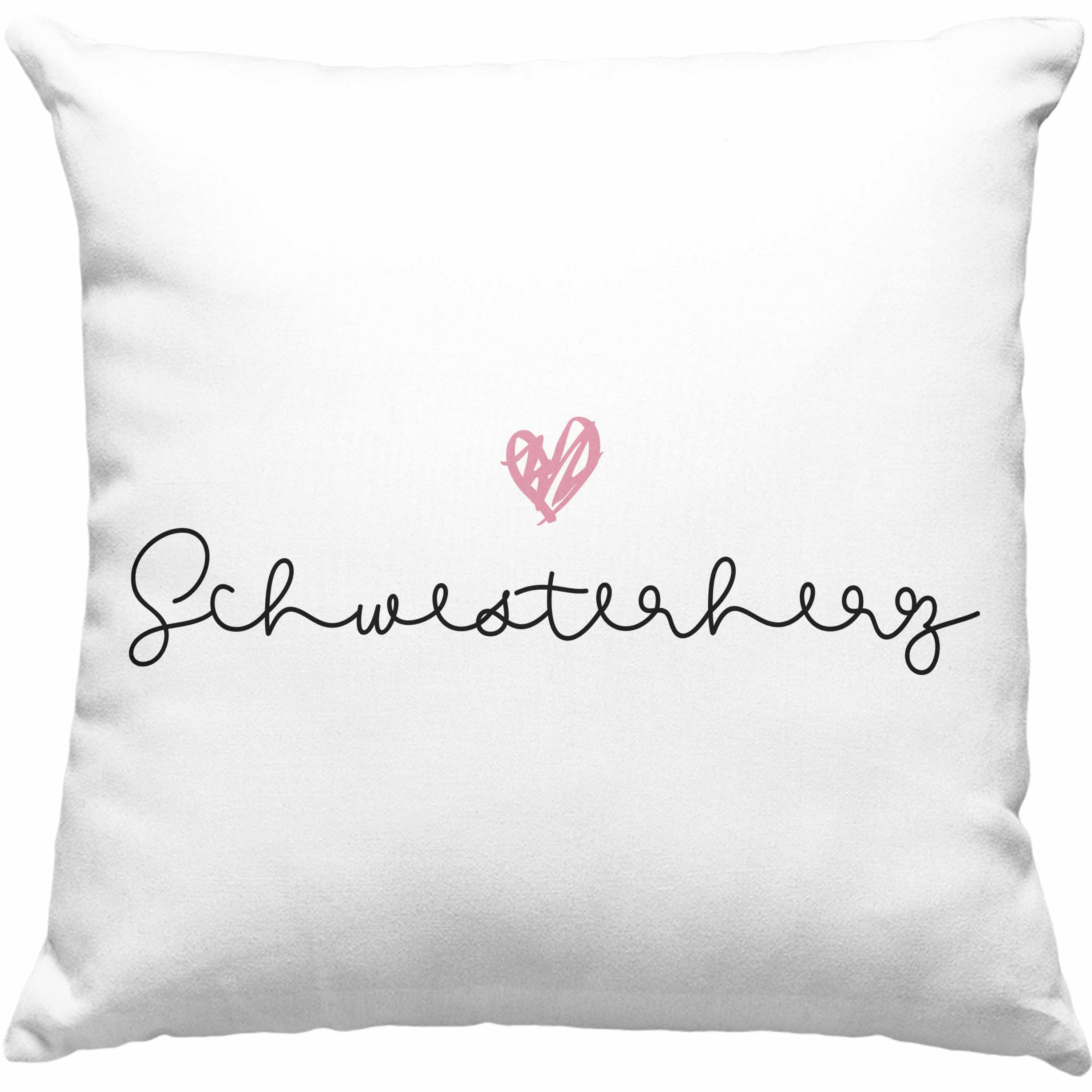 Trendation Dekokissen Trendation Schwesterherz Kissen Geschenk für Schwester Geschenkidee Beste