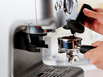 Domo Espressomaschine, Siebträgermaschine mit Mahlwerk Milchschäumer & abnehmbaren Wassertank