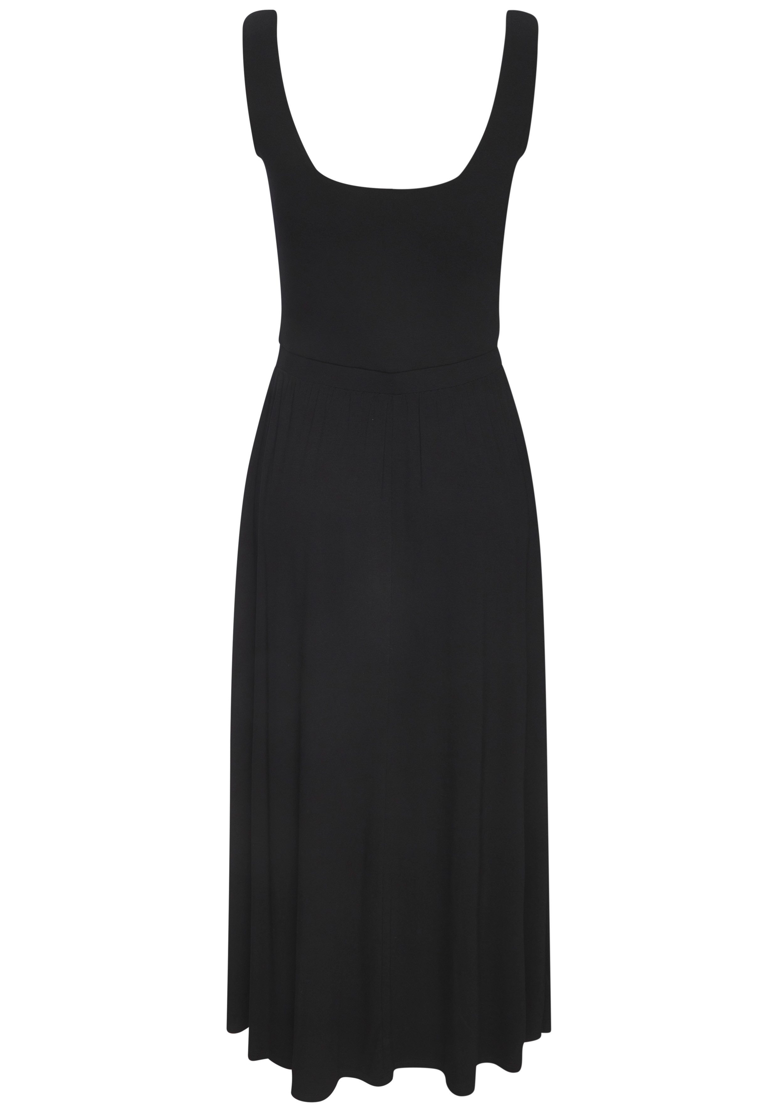Vivance by Lascana Midikleid mit Taschen aus weicher Viskose-Stretch-Qualität luftiges Jerseykleid, Basickleid, elegantes Sommerkleid, Trägerkleid