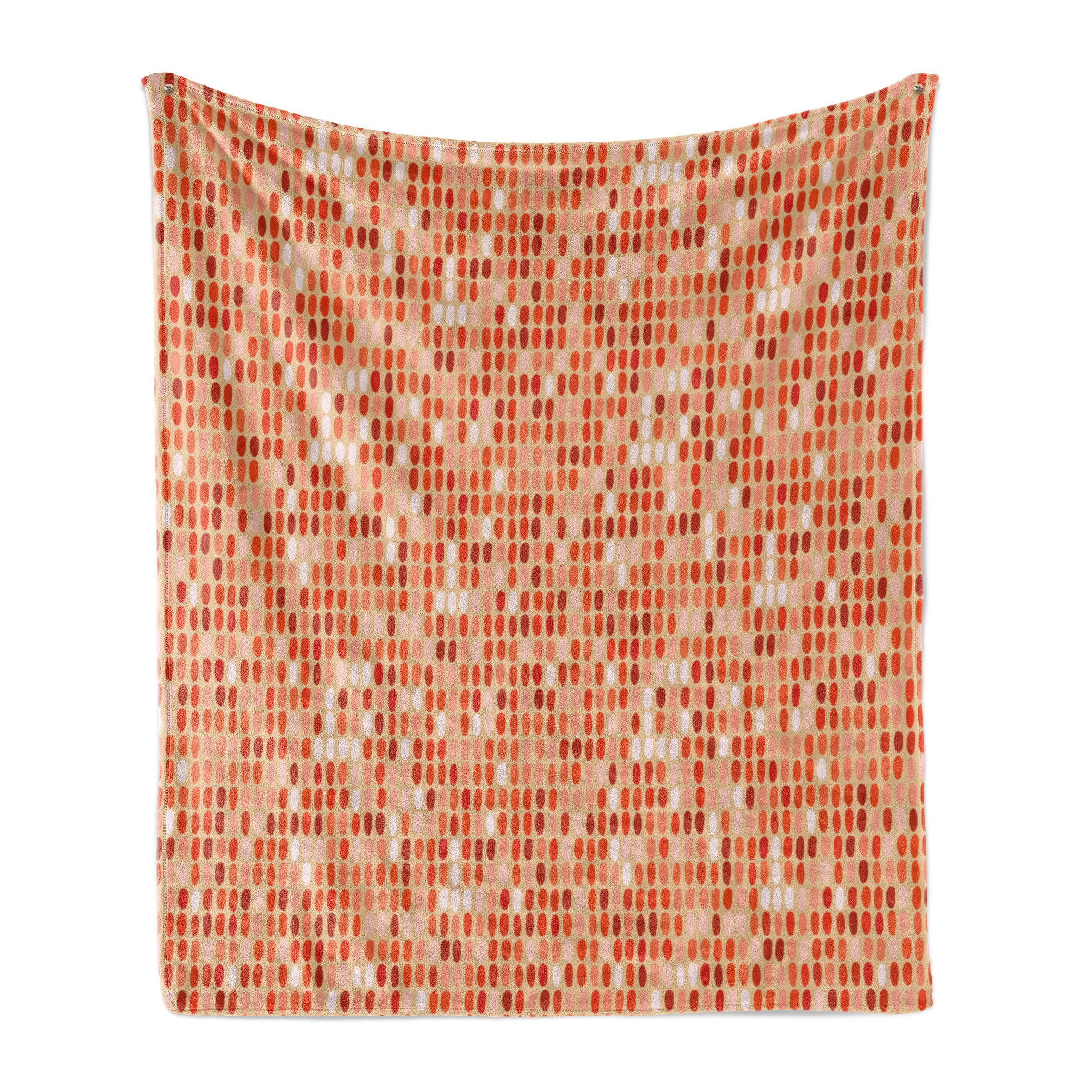 Wohndecke Gemütlicher Plüsch für den Innen- und Außenbereich, Abakuhaus, Kreis-Muster Shades of Tangerine