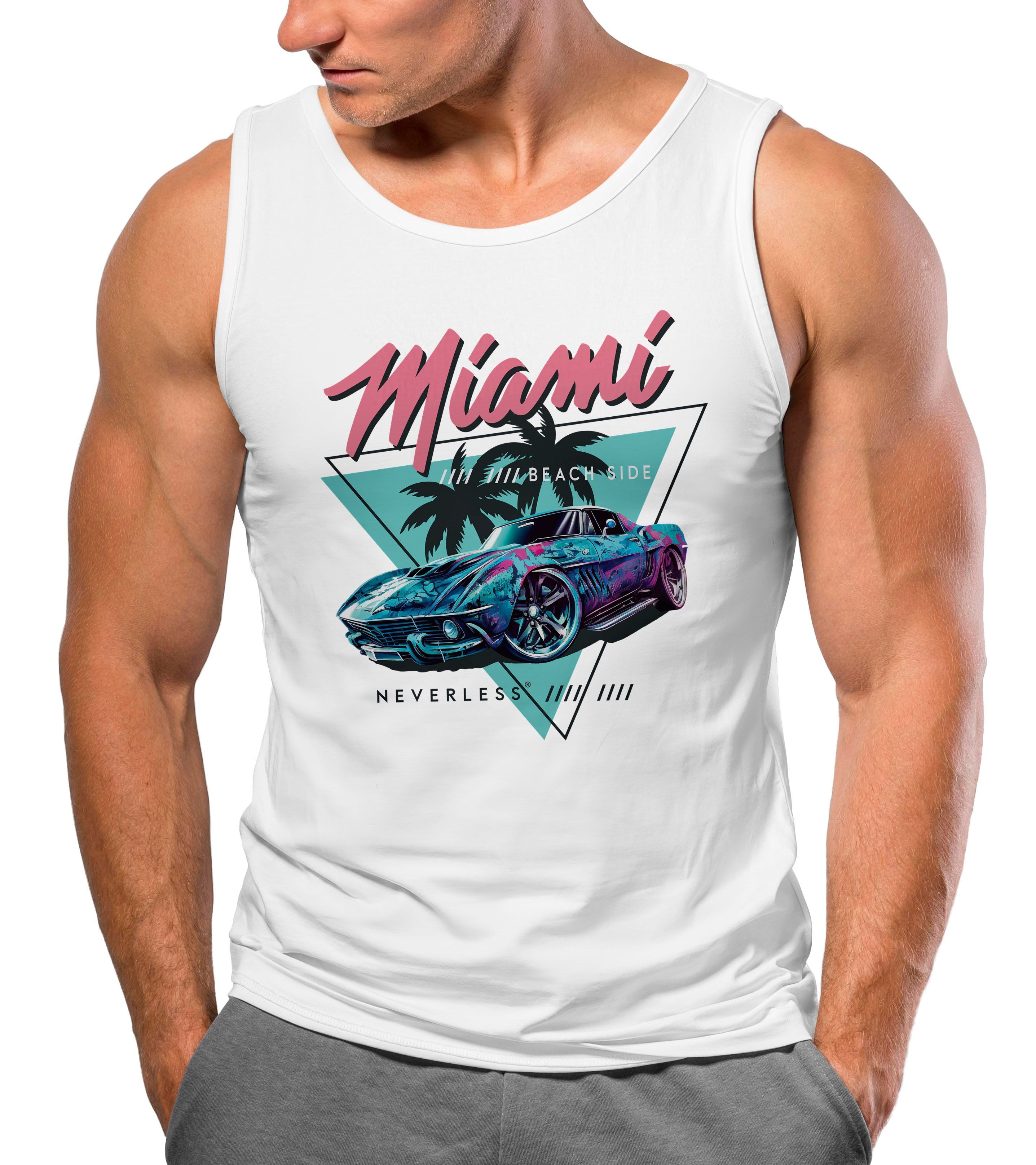 Neverless Tanktop Herren Tank-Top Bedruckt Miami günstig online kaufen