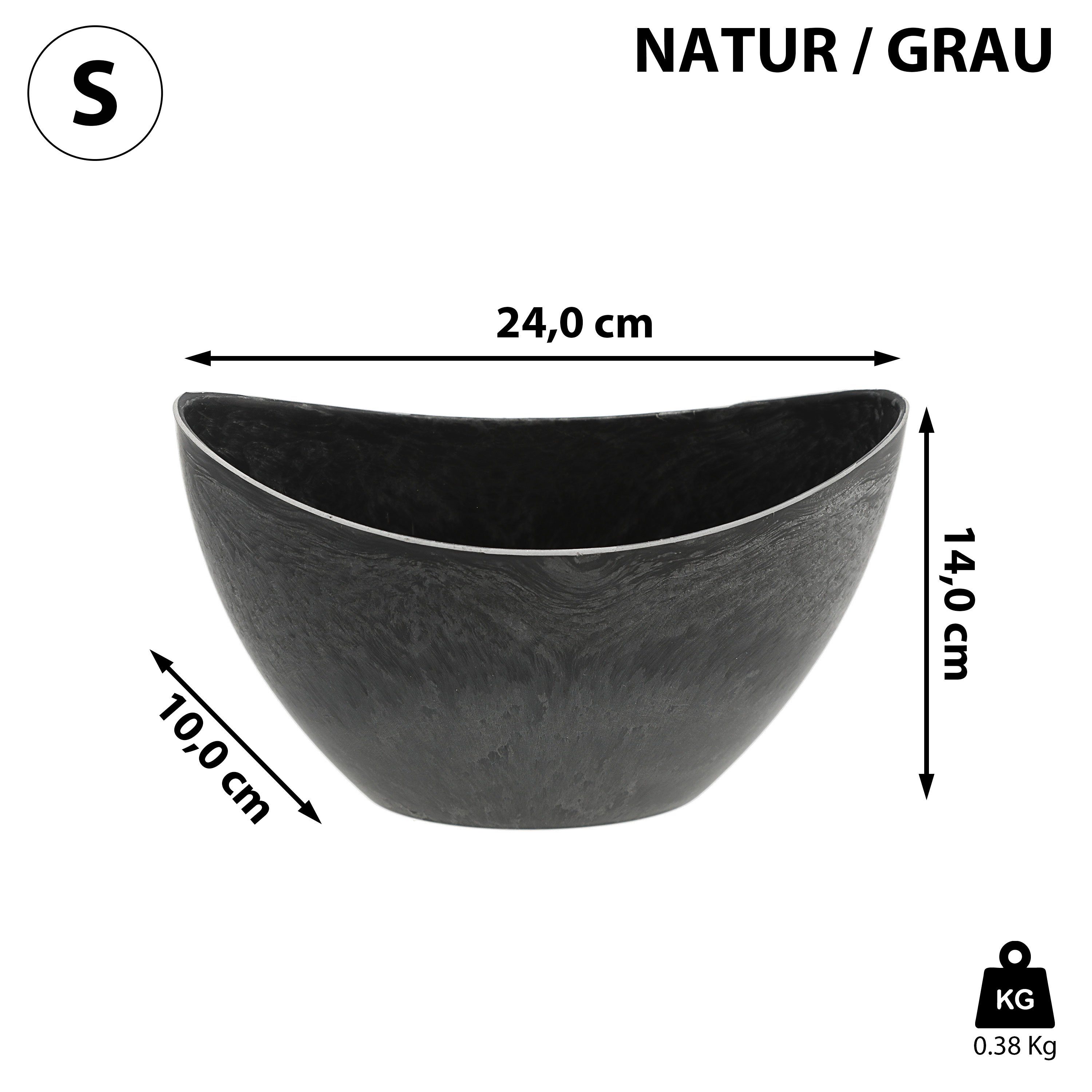 CEPEWA Dekoschale Dekoschale oval grau Schieferoptik günstig online kaufen