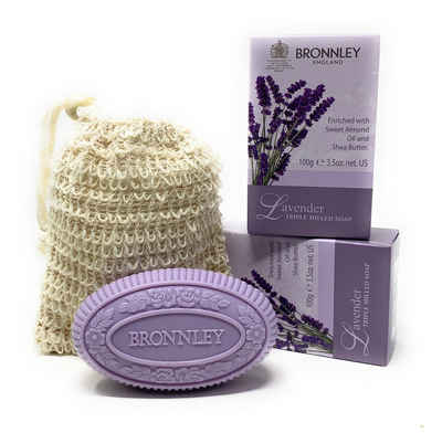 Bronnley Seifen-Set »Lavendel«, 2er Set Seife Lavender + Sisal Seifensäckchen 2x100 g