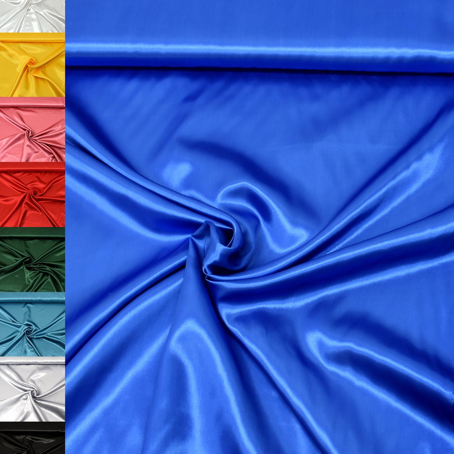 MAGAM-Stoffe Stoff "Estelle", Satin glänzend einfarbig uni ideal für Kleidung und Deko Meterware