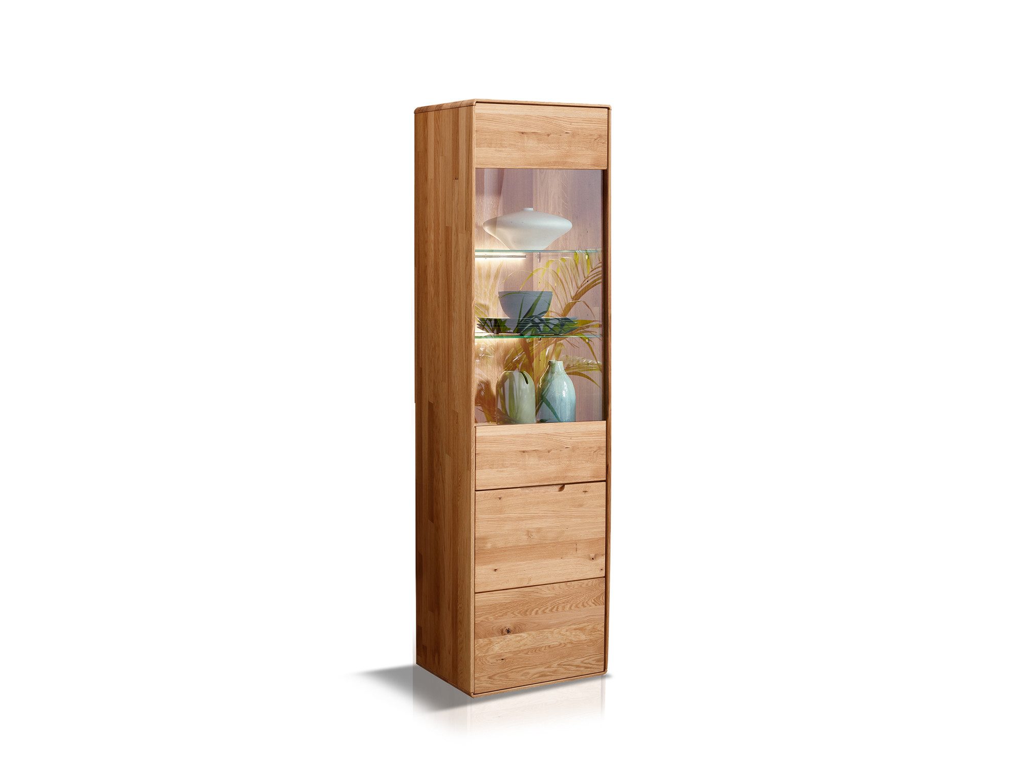 Moebel-Eins Vitrine ANDINO Vitrine I, Material Massivholz, Wildeiche geölt