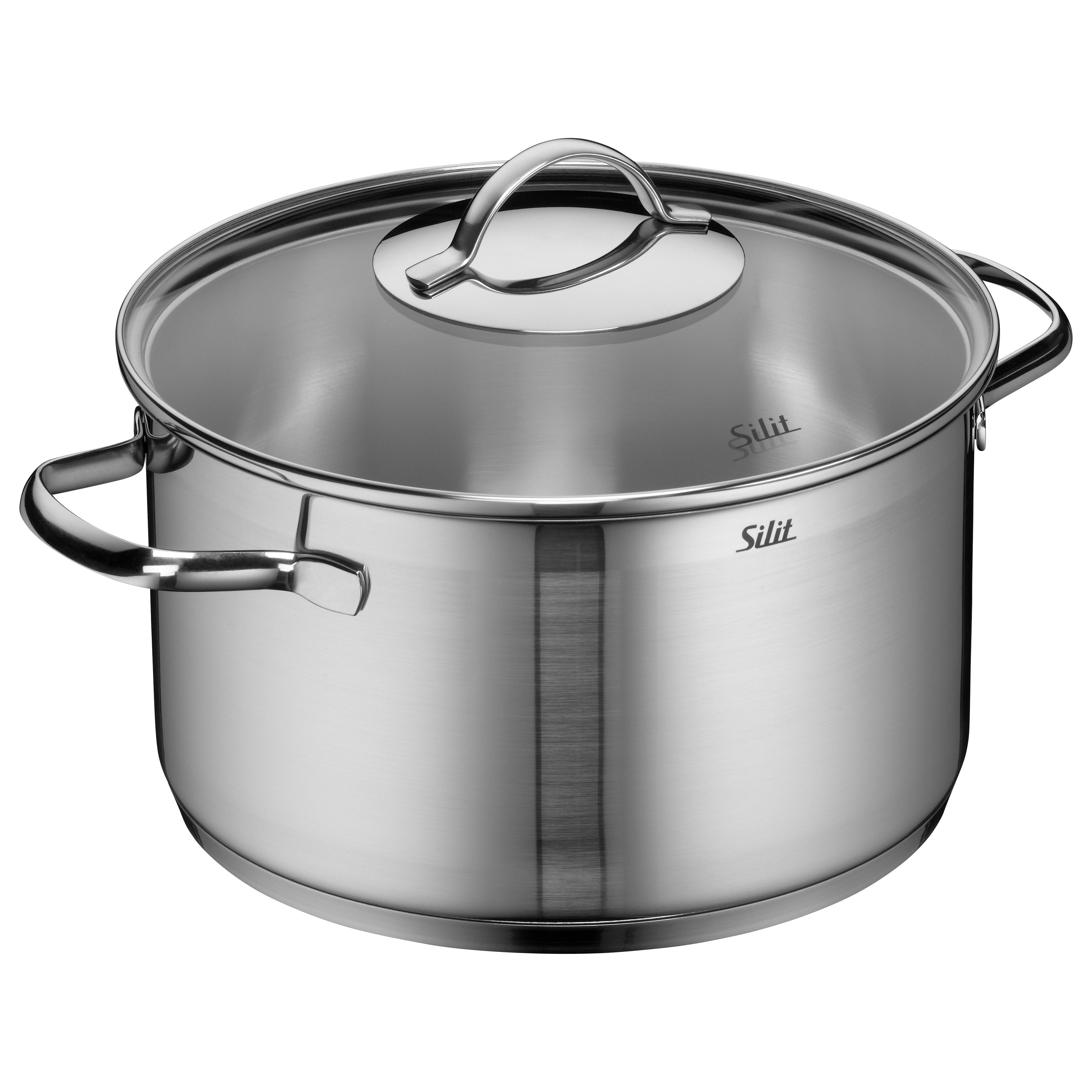 Silit Kochtopf Achat, Topf mit Deckel, Edelstahl 18/10 (2-tlg), rostfrei, Silitherm-Allherdboden, induktionsgeeignet