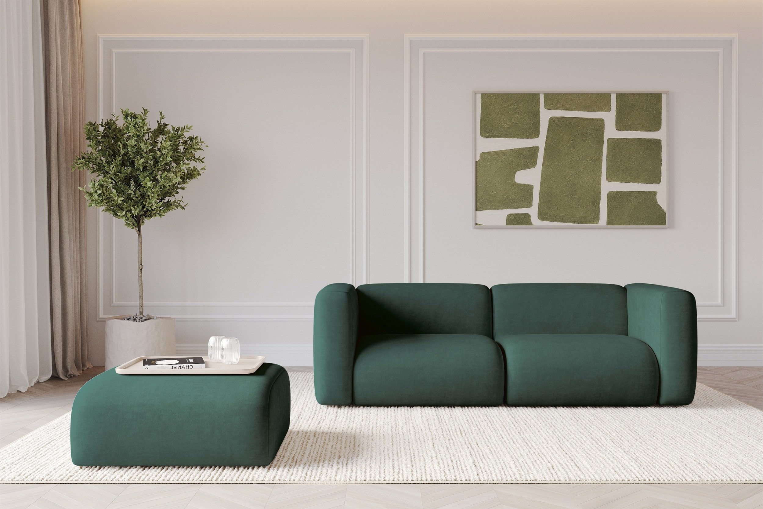 ALTDECOR Pouf MIRA-PUF (Pouf Sitzsack-Hocker modularer), Indoor Poufs Sitzhocker Fußhocker Wohnzimmer 91x89x40
