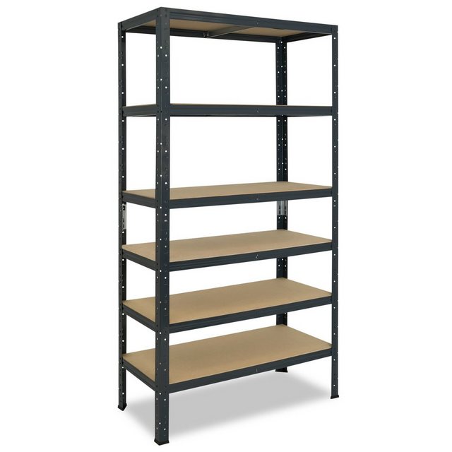 shelfplaza Schwerlastregal HOME, 230x80x50cm anthrazit, Metallregal mit 6 Böden, als Kellerregal, Garagenregal, Werkstattregal oder Lagerregal, Steckregal Metall mit 145kg Tragkraft