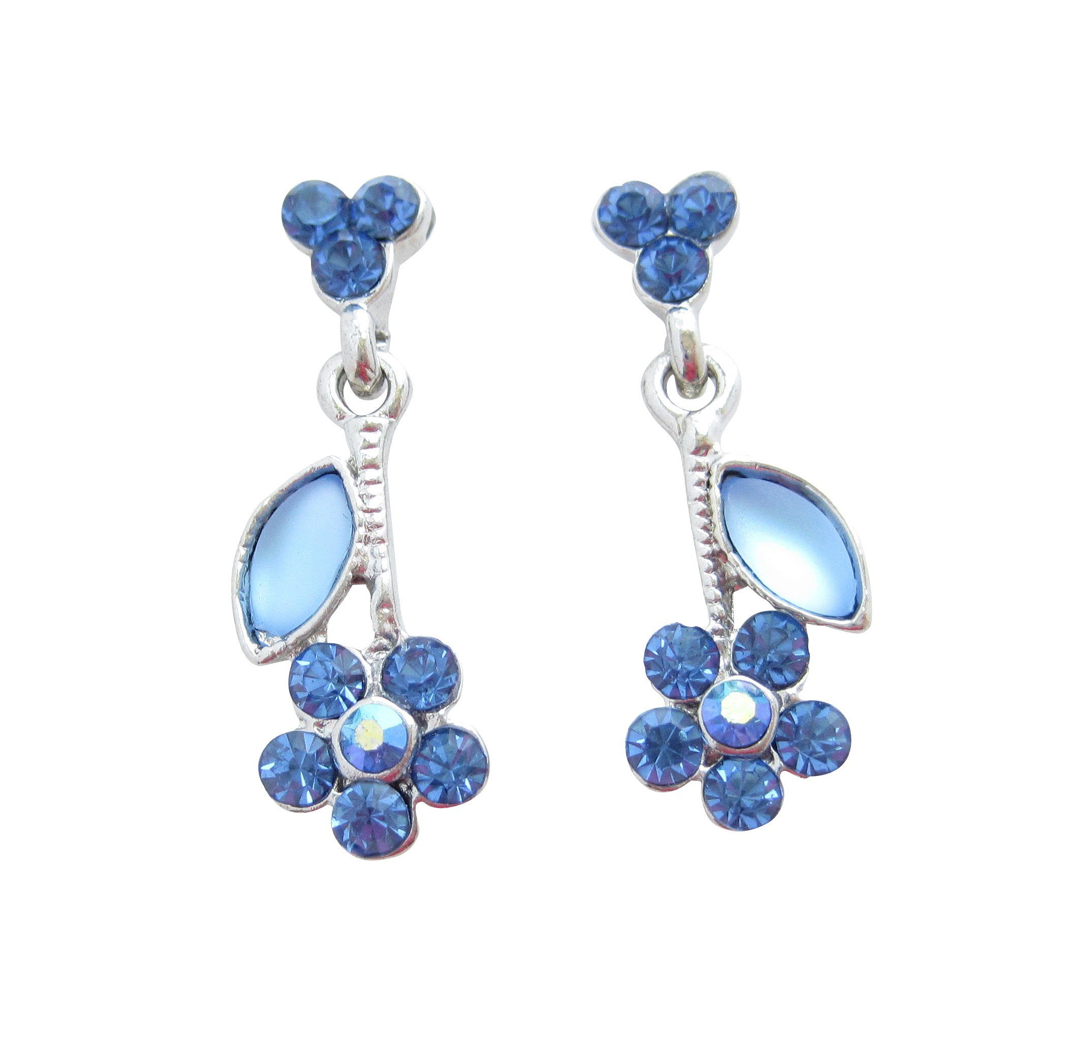 Mugello Paar Ohrhänger Fiori Ohrhänger blau elegant festlich Glitzer Hingucker