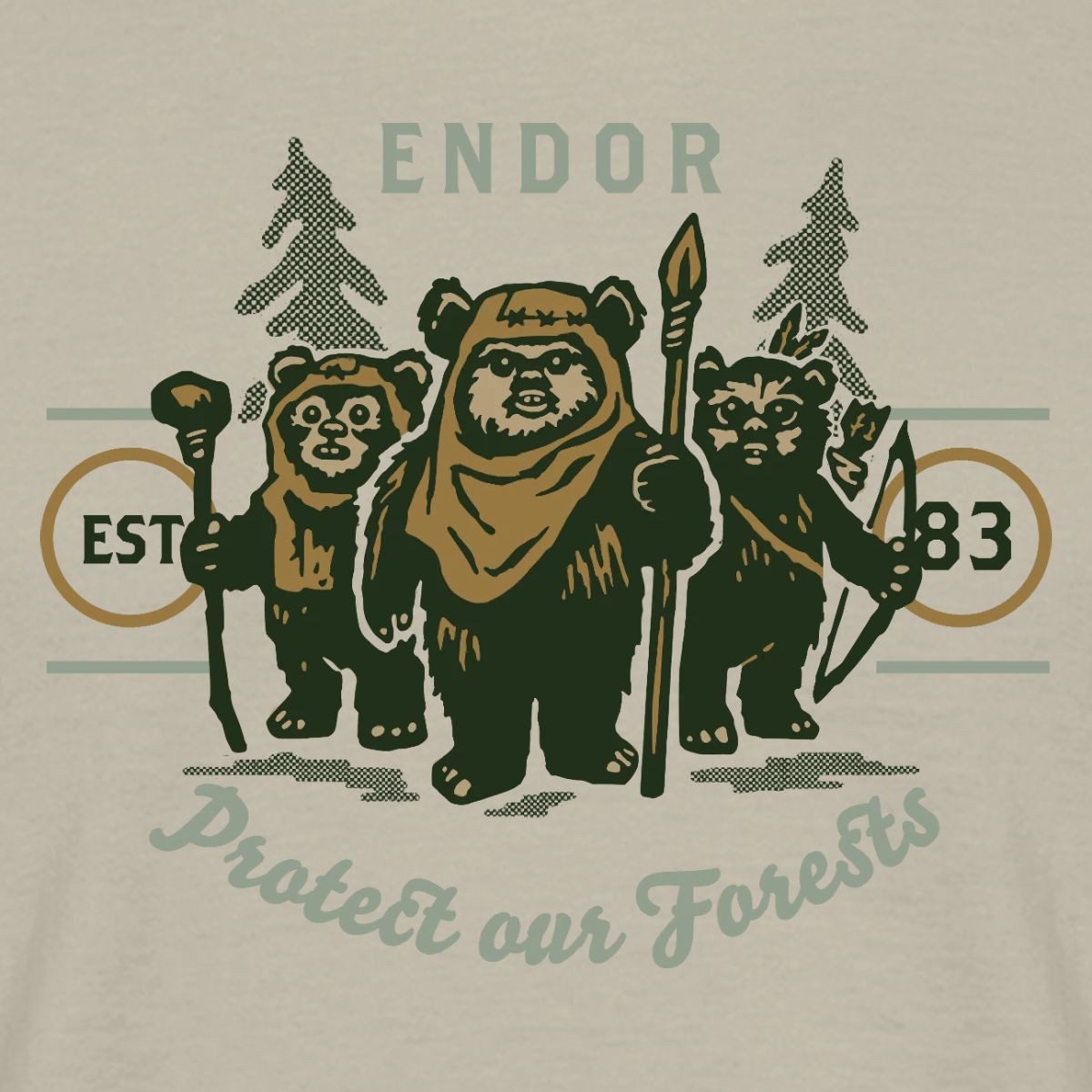 Spreadshirt T-Shirt Star Wars Endor Protect Our Forests Männer T-Shirt (1-tlg)