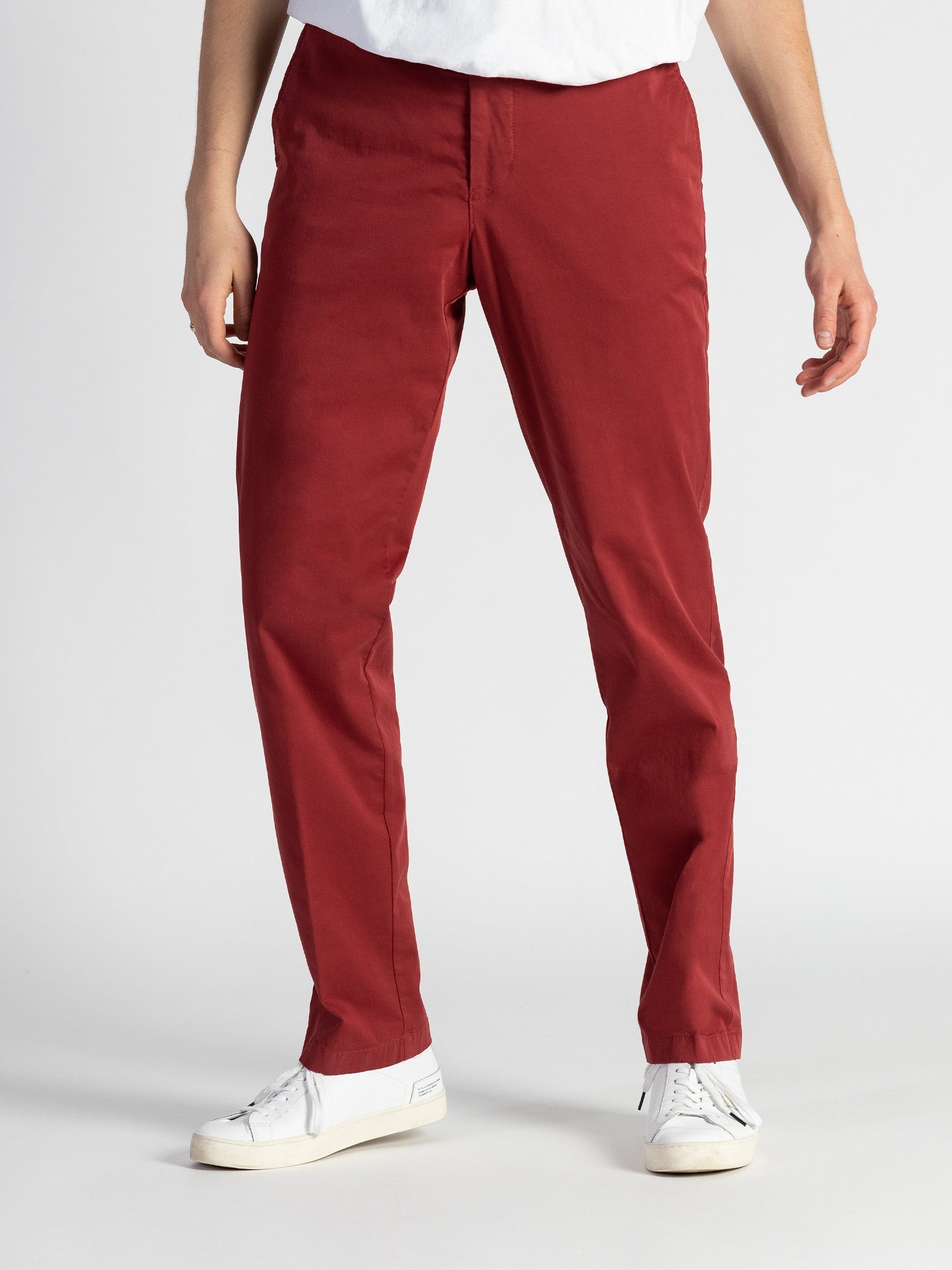 TwoMates Chinos Chino rot2 Bund, (1-tlg) elastischem Farbauswahl, mit GOTS-zertifiziert