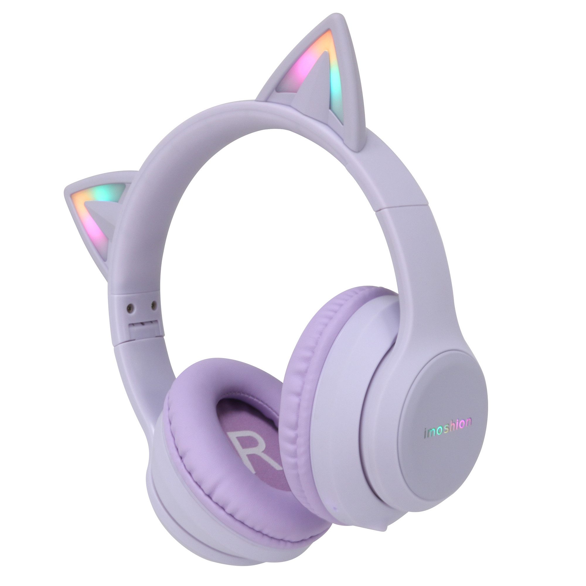 imoshion imoshion Kabellose Kinderkopfhörer LED Light Cat Ear - Dezibelbegrenze Kinder-Kopfhörer (Gute Klangqualität, die sicher für Kinderohren ist) von imoshion
