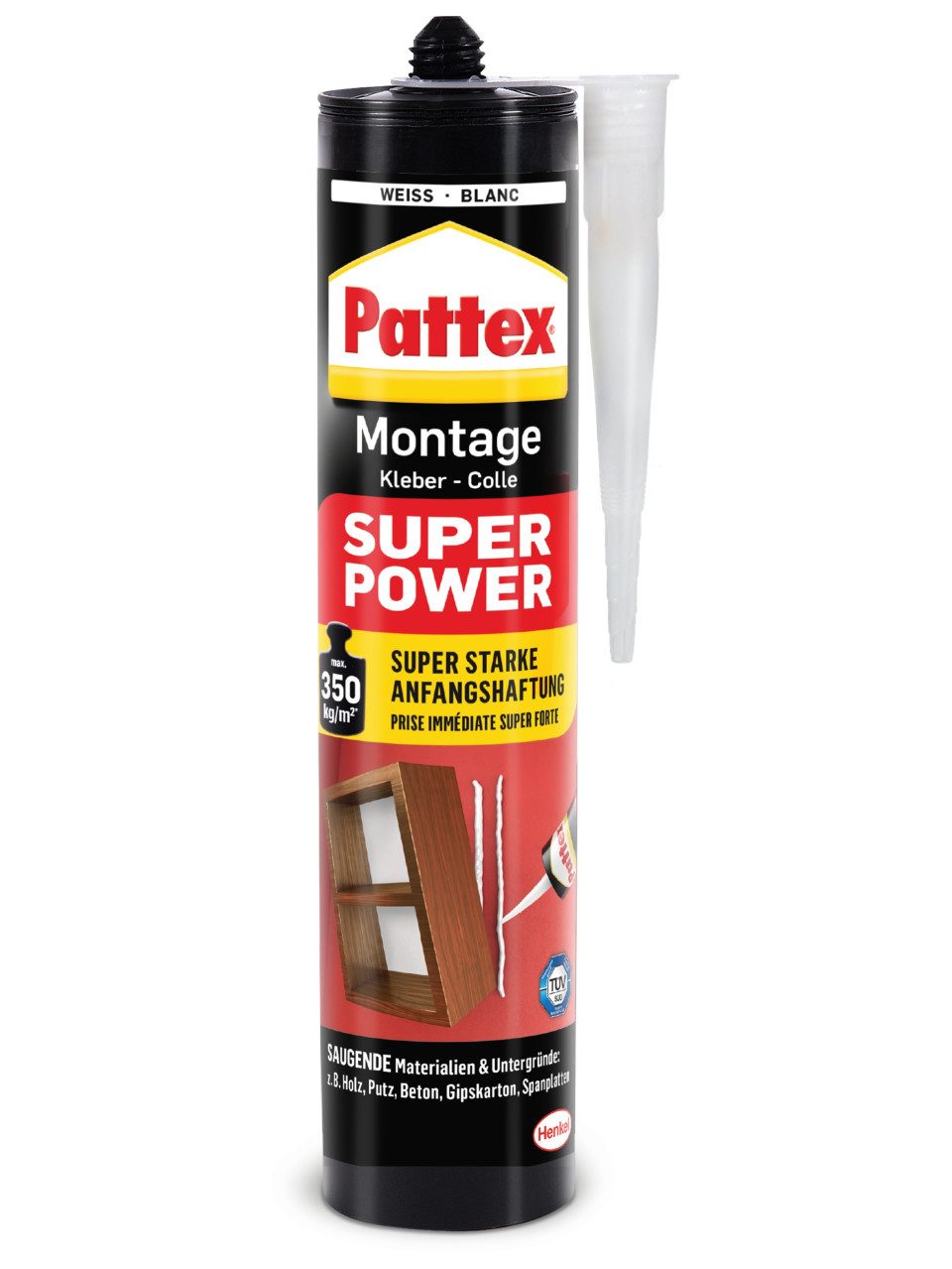 Montagekleber Pattex Montagekleber Super Power 370 g weiß