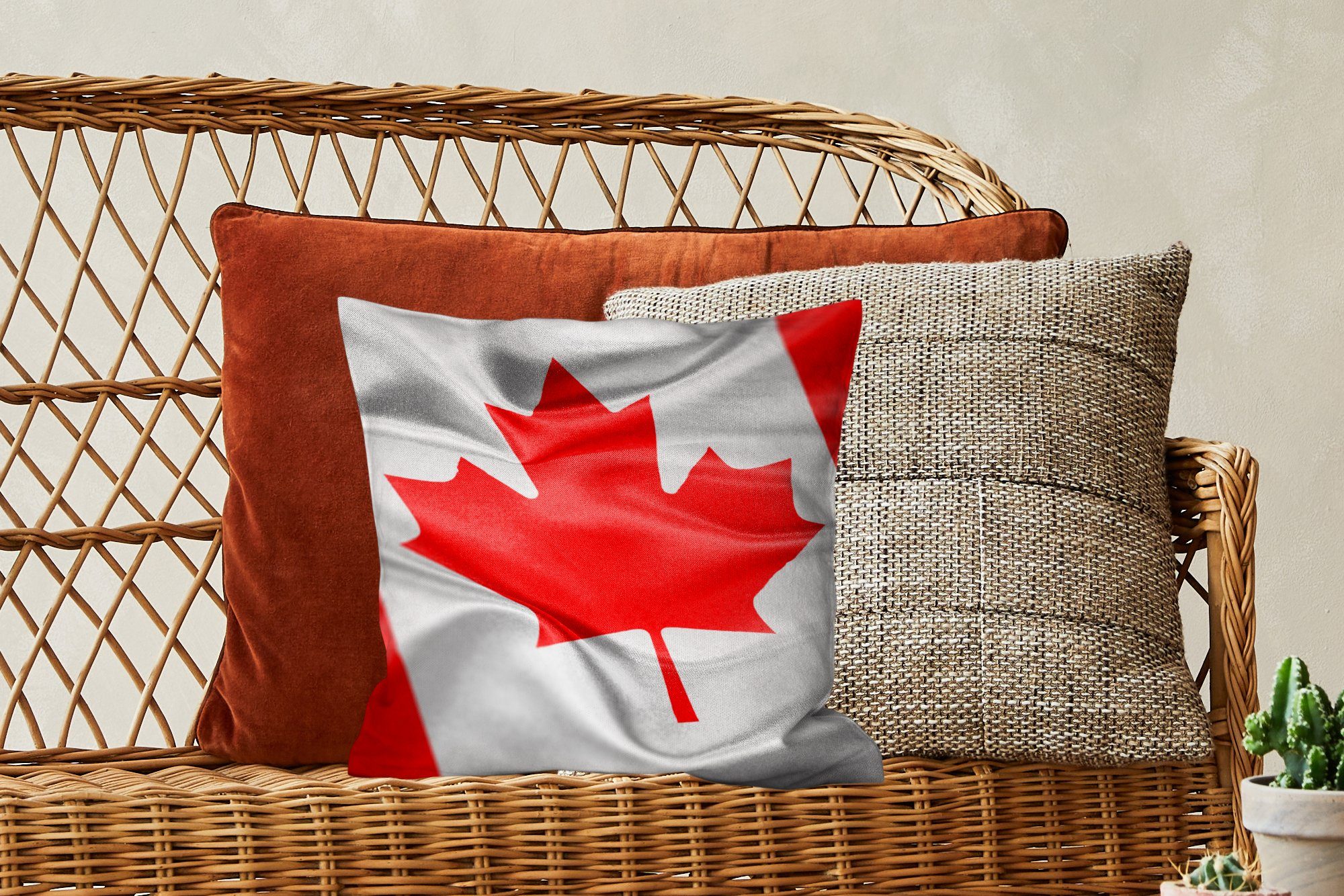 Flagge von Deko, für Füllung Dekokissen Schlafzimmer, Sofakissen Nahaufnahme Zierkissen mit der MuchoWow Wohzimmer, Kanada,