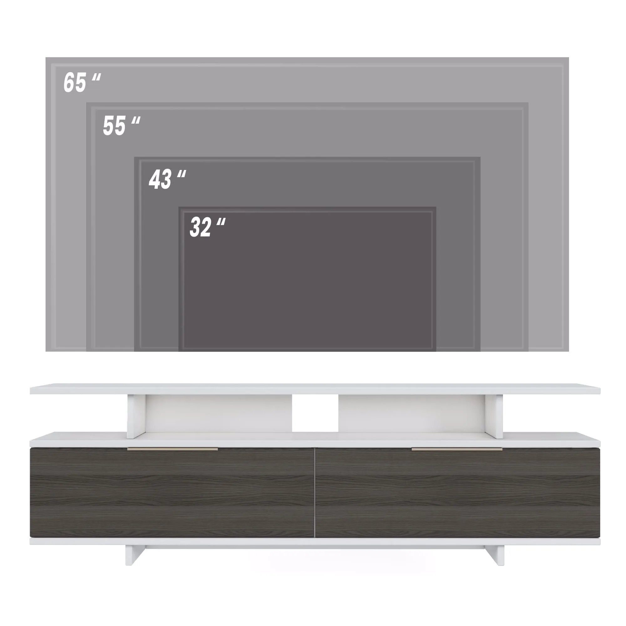 Grau Dream Nussbaum TV-Schrank 40cm Minimadecor Hochglanz TV-Schränke x Weiß & x 150cm 35cm