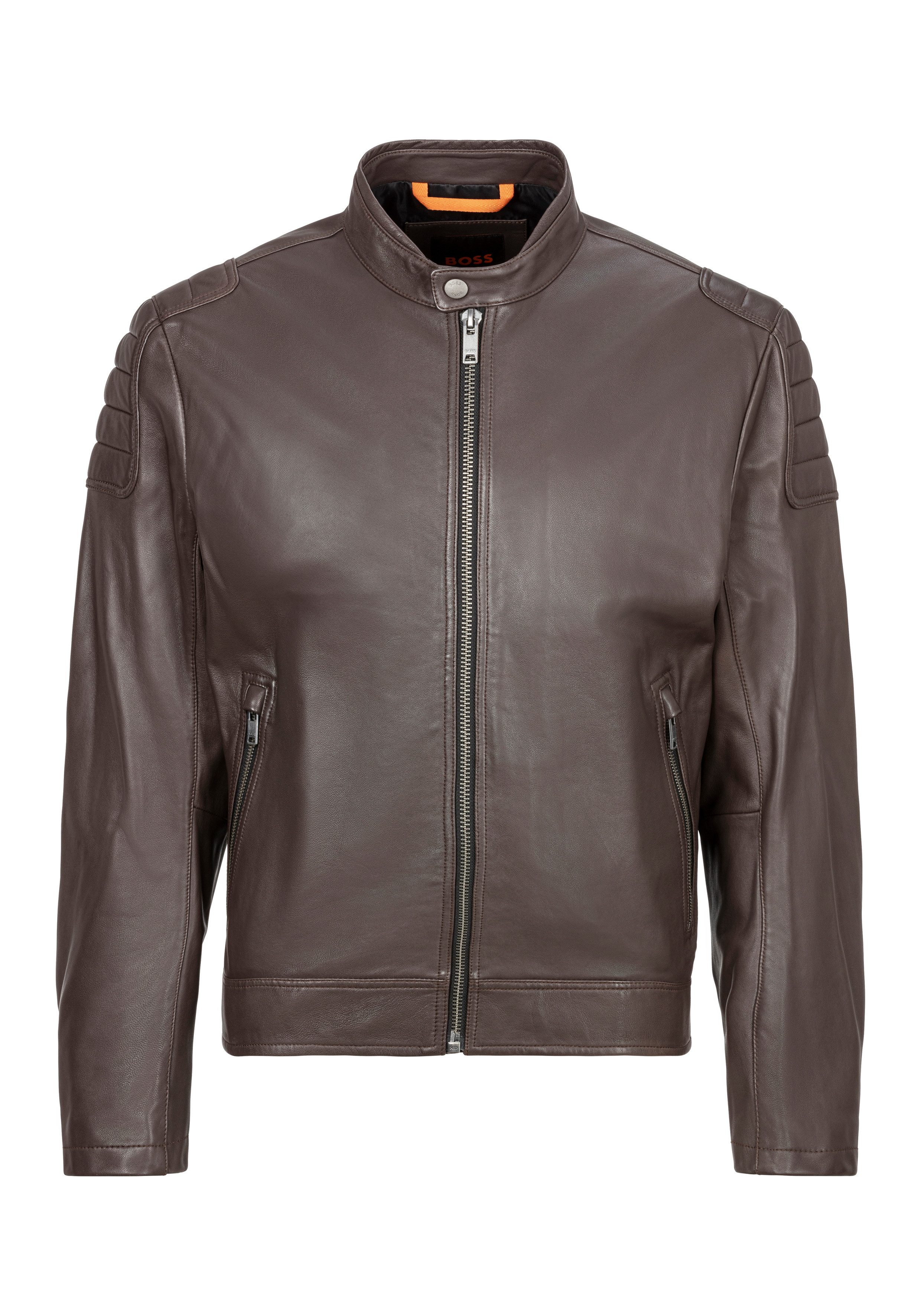 BOSS ORANGE Lederjacke Jomoto mit Ziersteppungen günstig online kaufen