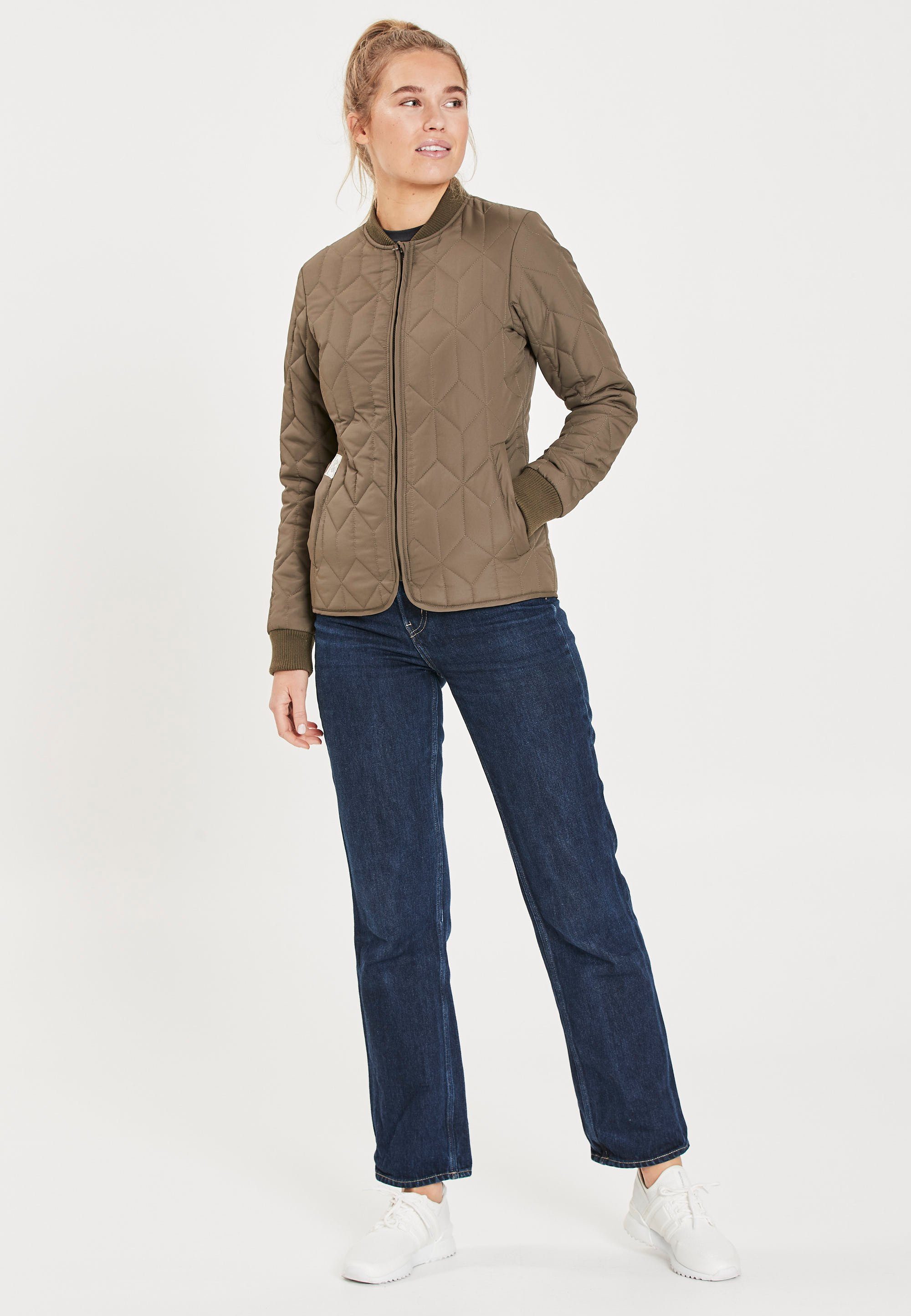 REPORT mit elastischen khaki Outdoorjacke Piper WEATHER Bündchen