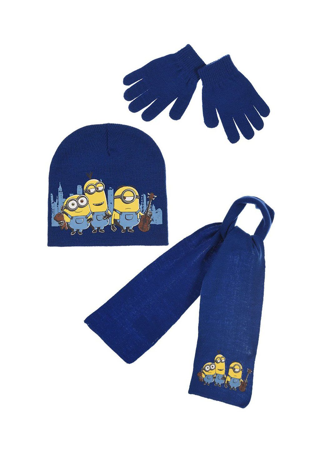 Minions Beanie »Kinder Jungen Winter-Set Winter-Mütze Schal Handschuhe« (SET)  online kaufen | OTTO