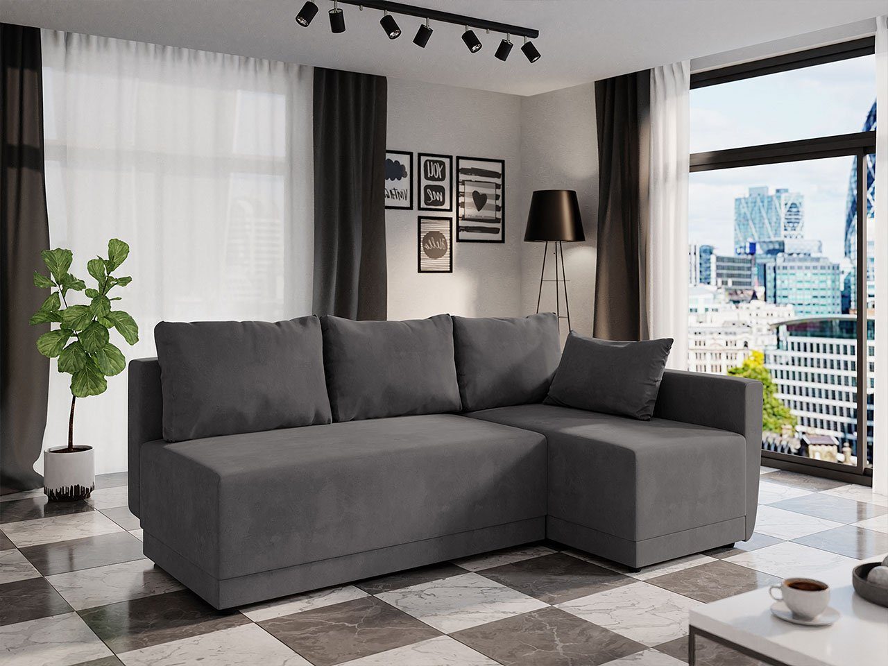 MIRJAN24 Ecksofa Nestor, mit Schlaffunktion und Bettkasten, Polsterecke Bettsofa, L-Form Sofa