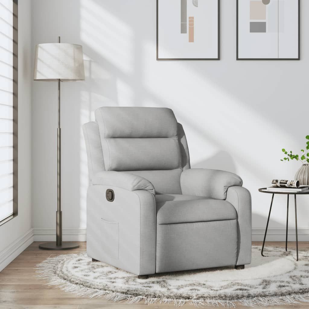 vidaXL Sessel Relaxsessel Hellgrau Stoff (1-St)