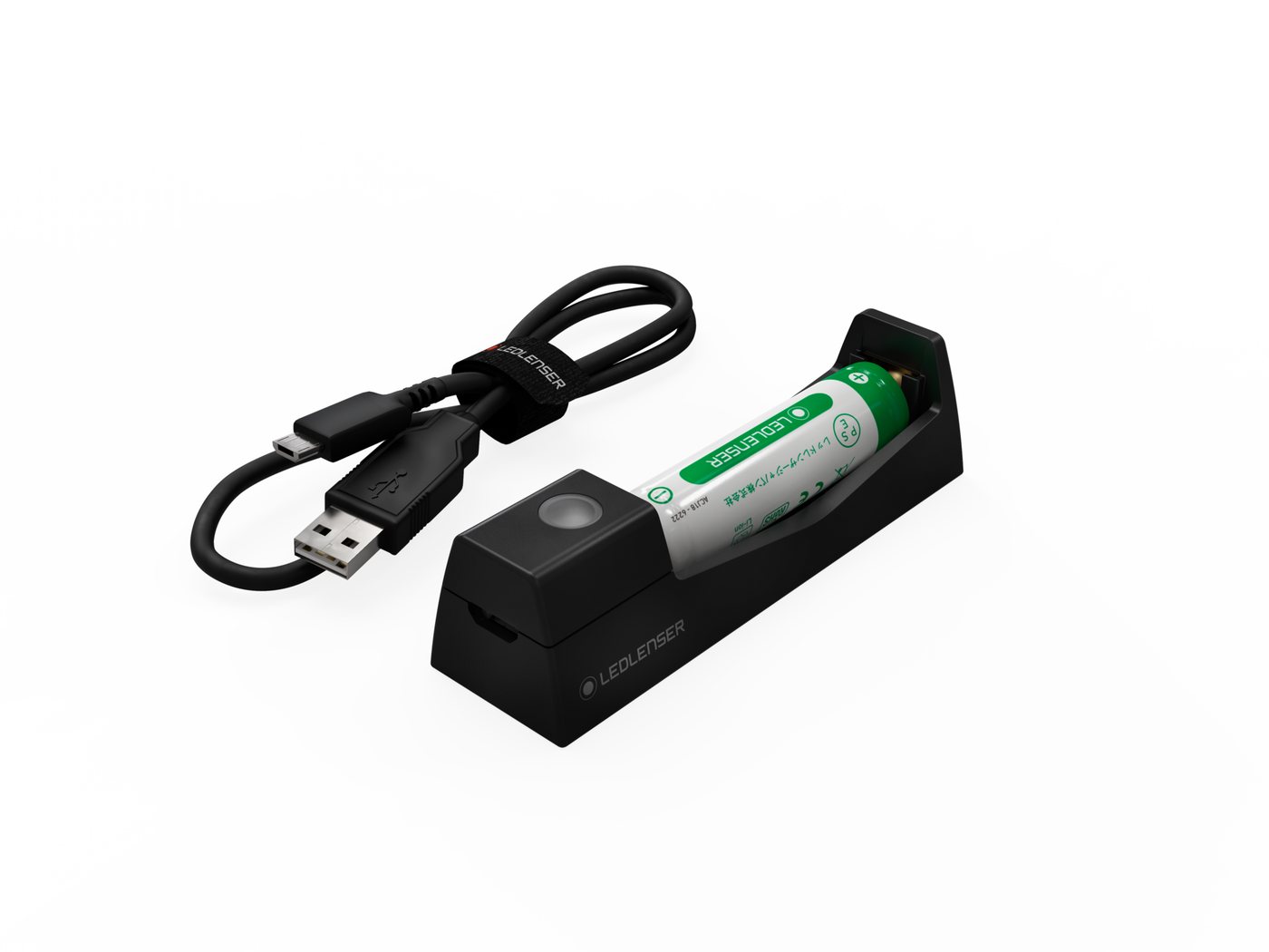 Ledlenser Taschenlampe Ladestation und wiederaufladbarer 14500-Li-Ionen-Batterie