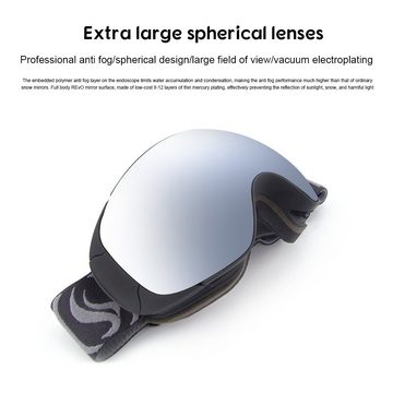 NATICY Skibrille Doppelschichtige Galvanisierte Skibrille, Langlebige Überbrille