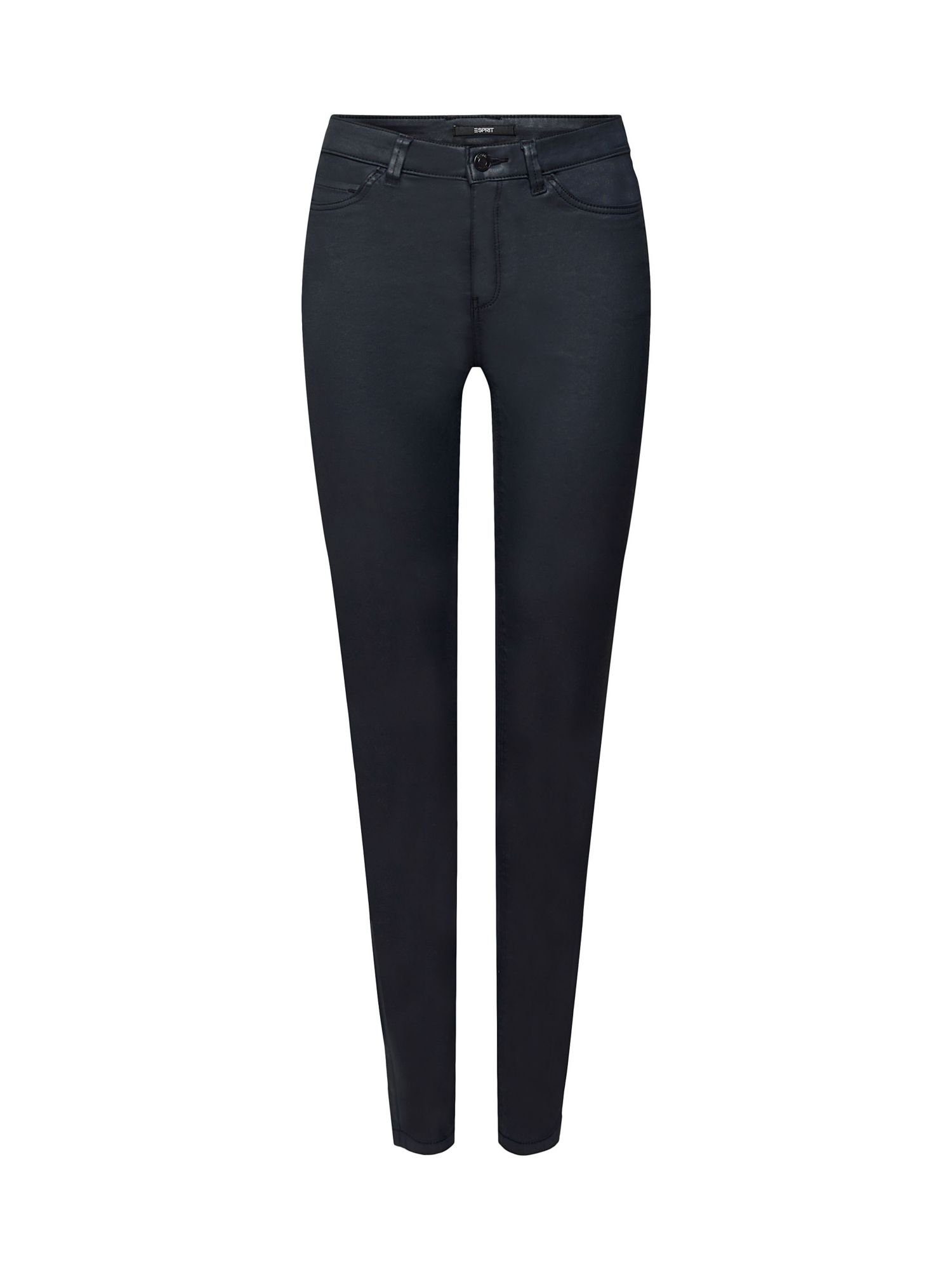 Esprit Collection Lederimitathose High-Rise-Hose im Slim Fit aus Kunstleder BLACK