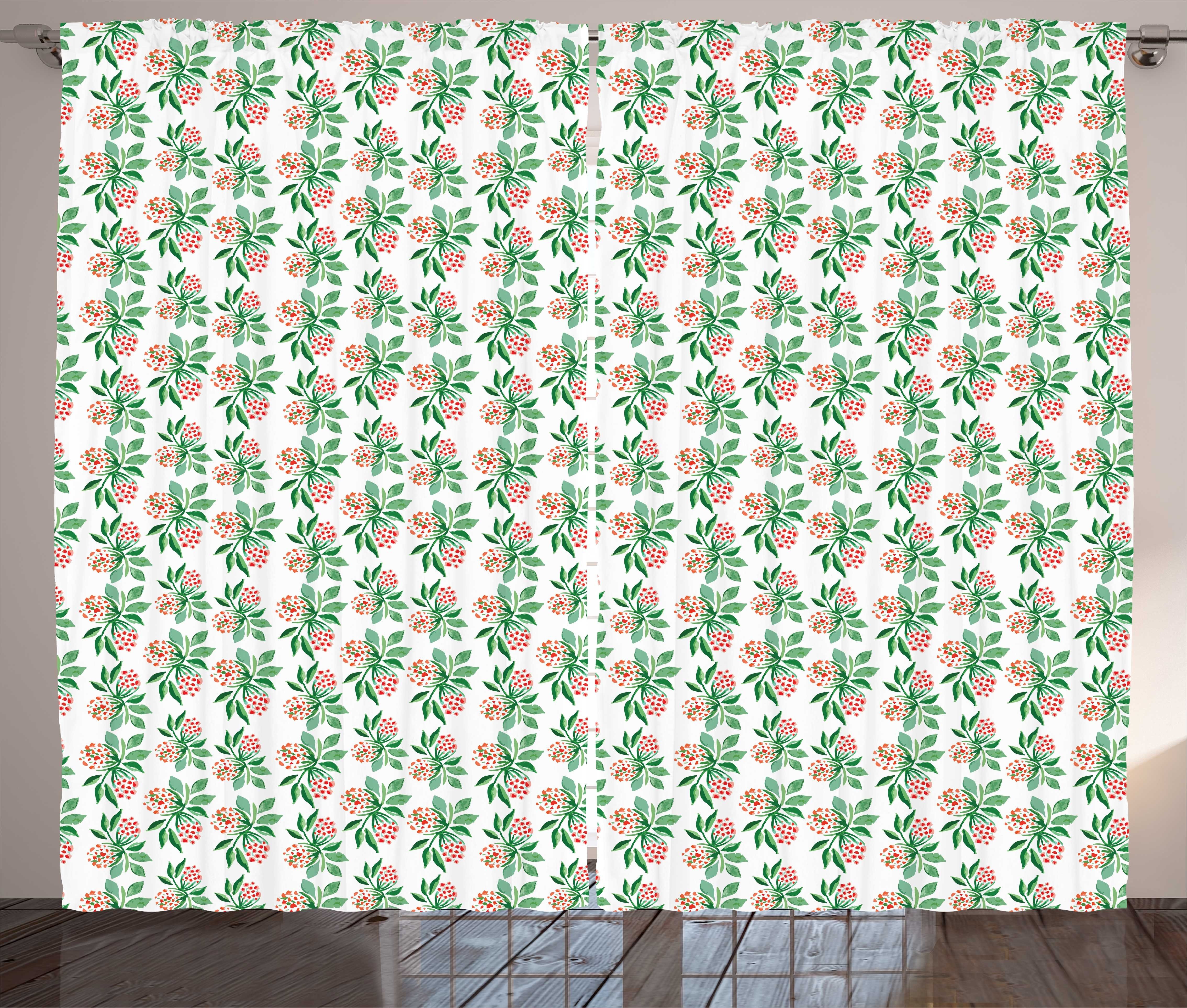 Abakuhaus, Gardine Vorhang Blumen Kräuselband Blüten-Blumen-Blätter-Kunst und Schlaufen Schlafzimmer mit Haken,