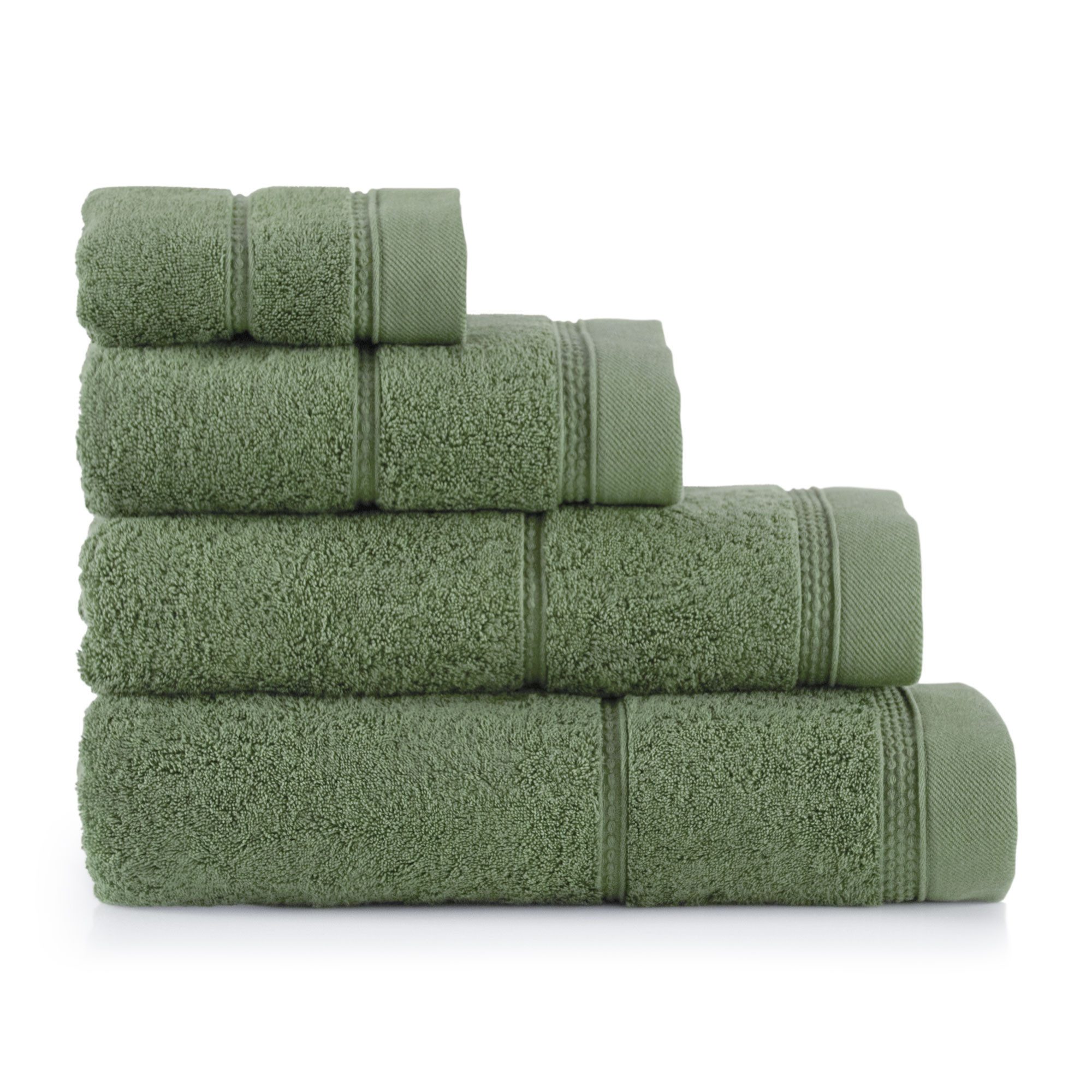 Zwoltex Handtücher 650g/m² weiches Handtuchset saugstark Baumwolle Frottier Grün, (GOTS Bio Baumwolle OEKO-TEX zertifiziert Handtuchset 4tlg), Sehr hohe Saugkraft durch dicke 650 g/m² Baumwollstruktur