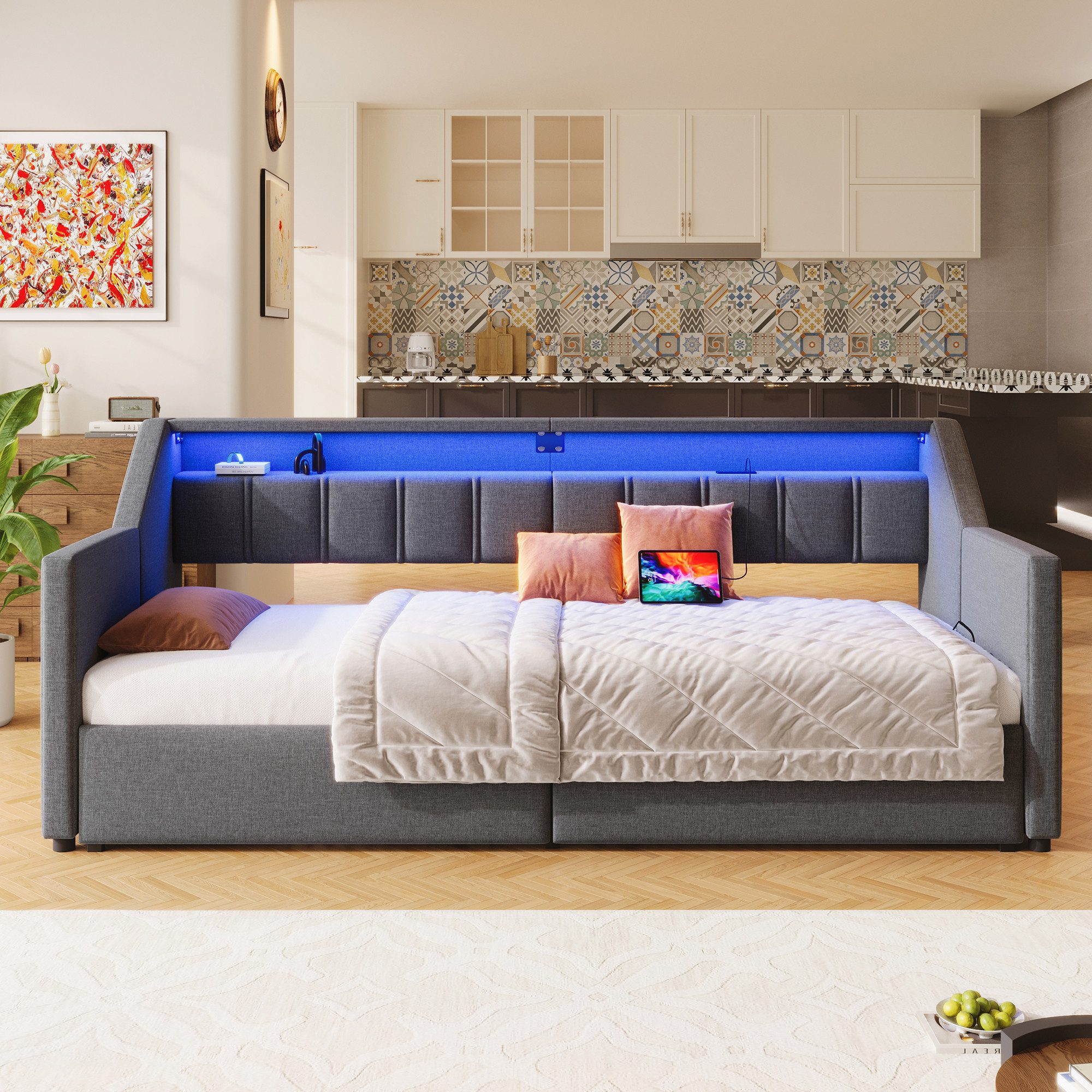 STILVORA Schlafsofa 90x200 mit USB&LED,Daybett Tagesbett günstig online kaufen