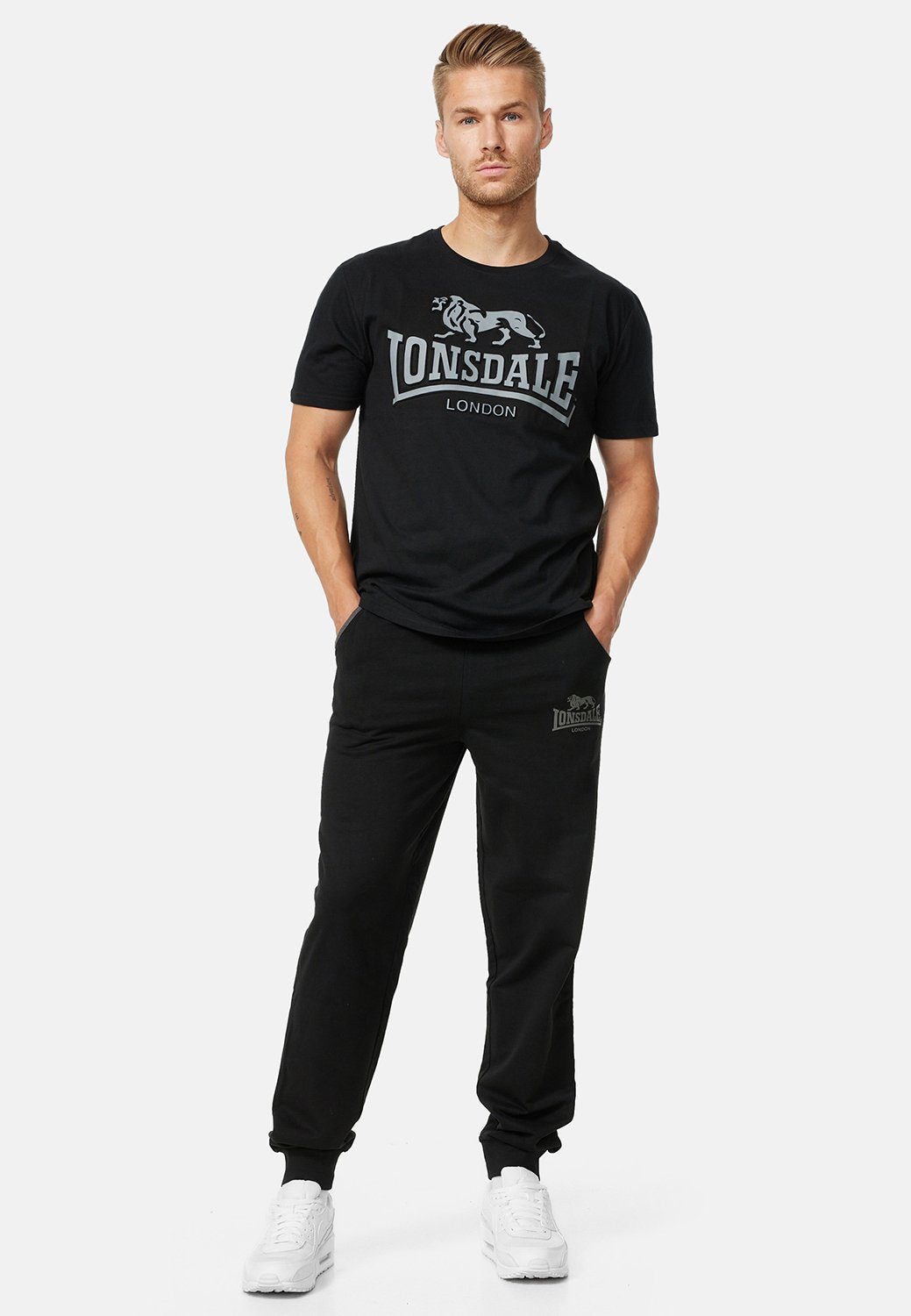 Black/Grey KINGSWOOD Lonsdale T-Shirt