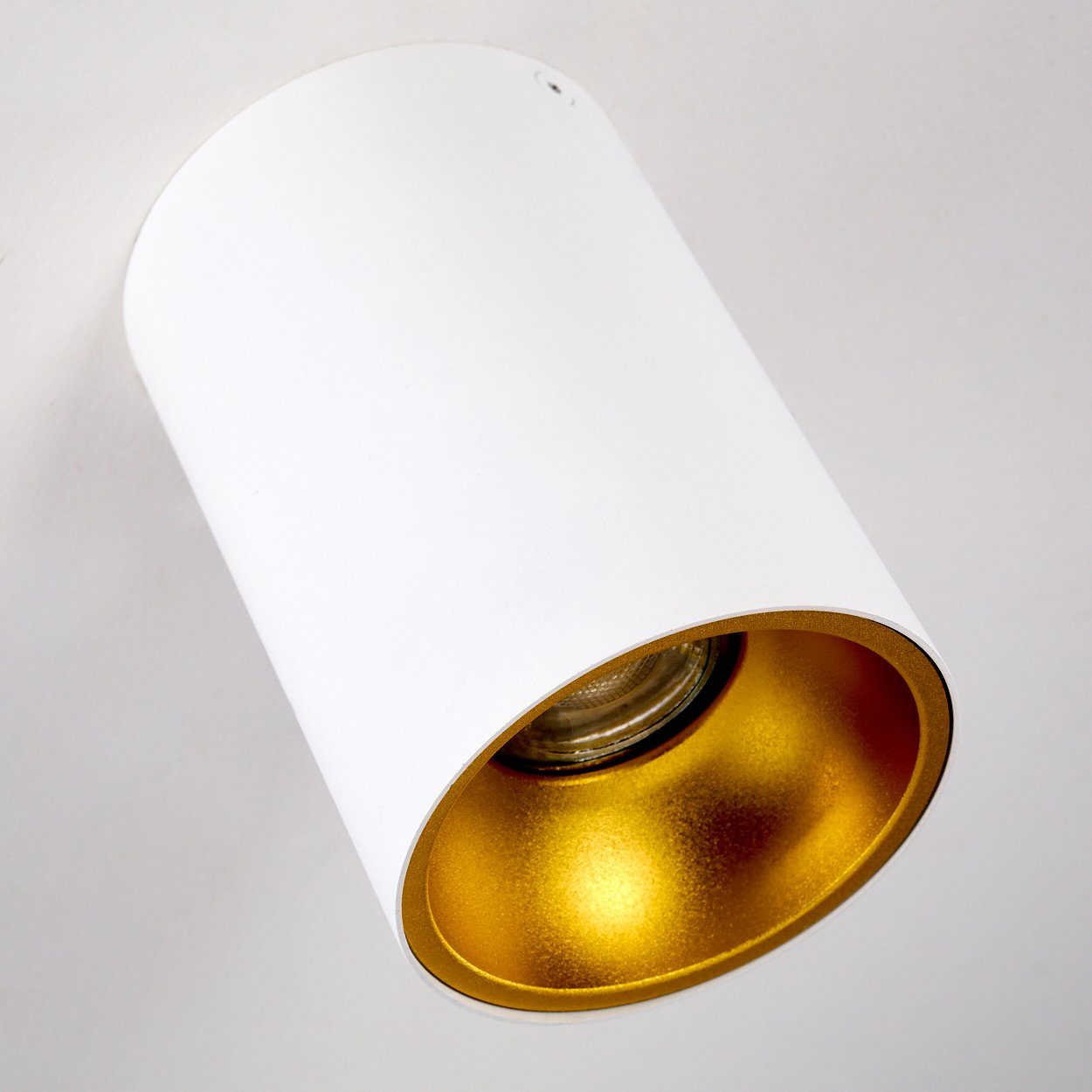 ohne max. Watt, Aufbauleuchte moderne Deckenlampe Deckenleuchte Leuchtspot, 50 »Calcio« 1xG10, in Weiß/Gold, Leuchtmittel, hofstein Metall aus