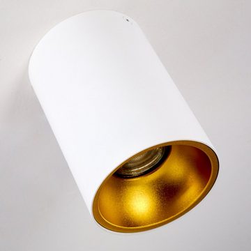 hofstein Deckenleuchte »Calcio« moderne Deckenlampe aus Metall in Weiß/Gold, ohne Leuchtmittel, 1xG10, max. 50 Watt, Leuchtspot, Aufbauleuchte