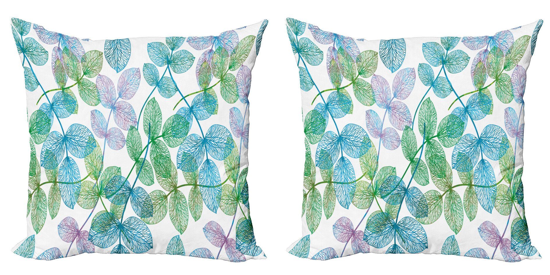 Kissenbezüge Modern Accent Doppelseitiger Digitaldruck, Abakuhaus (2 Stück), Blumen Blumen Blätter Ivy Ombre