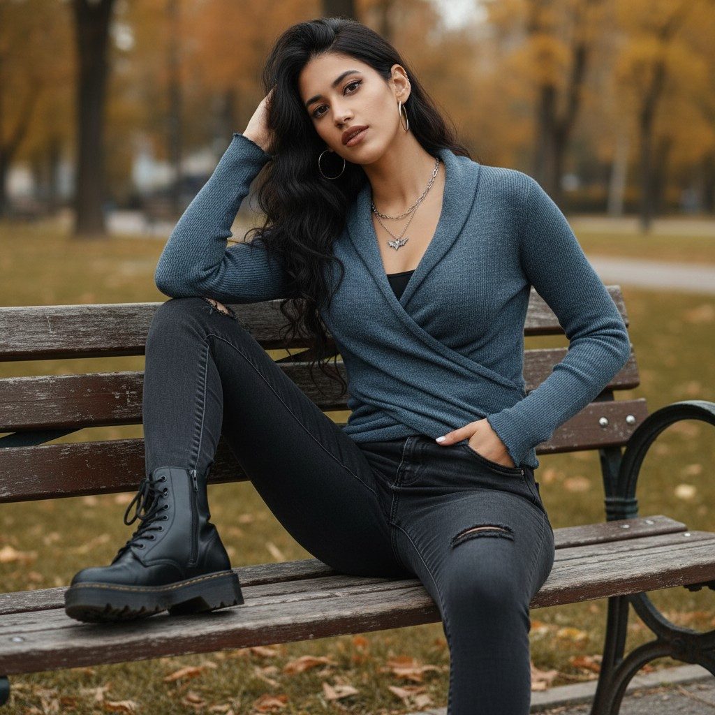 Guru-Shop Longsleeve Wickelshirt, Baumwollstrick Pullover,.. alternative Bekleidung