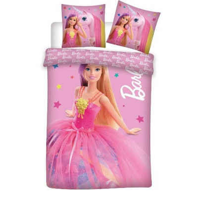 Babybettwäsche Barbie - Baby Bettwäsche "Barbie & Einhorn" 100x135 & 40x60 cm, AY!Max, 2 teilig