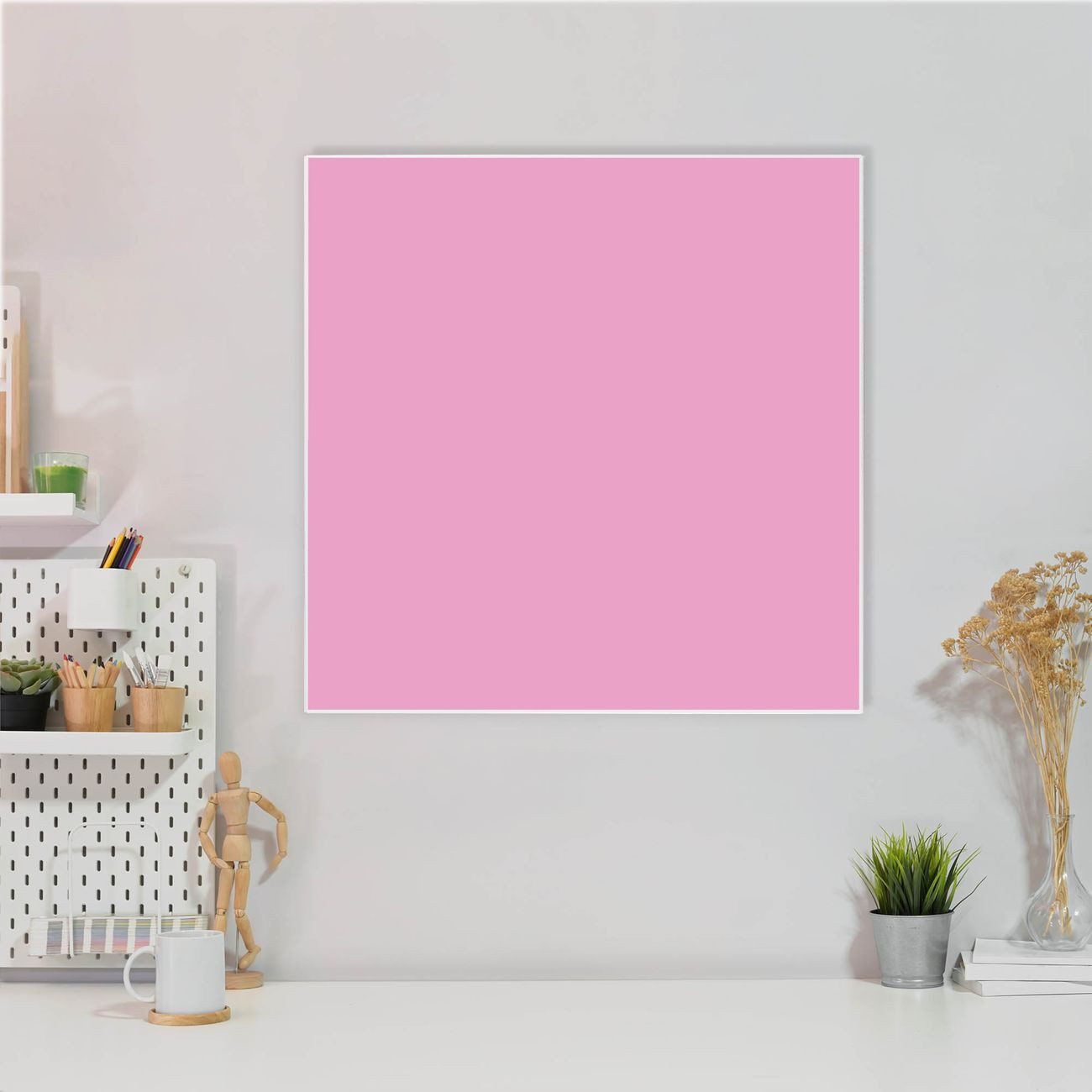 banjado Magnettafel Stahl Quadratisch Rose, (inkl. 4 Magnete, Quadratische Stahlmagnettafel)