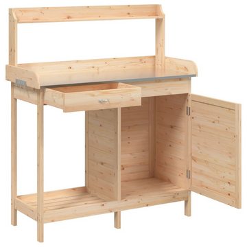 vidaXL Blumenständer Pflanztisch mit Schrank 110,5x45x124,5 cm Massivholz Tanne