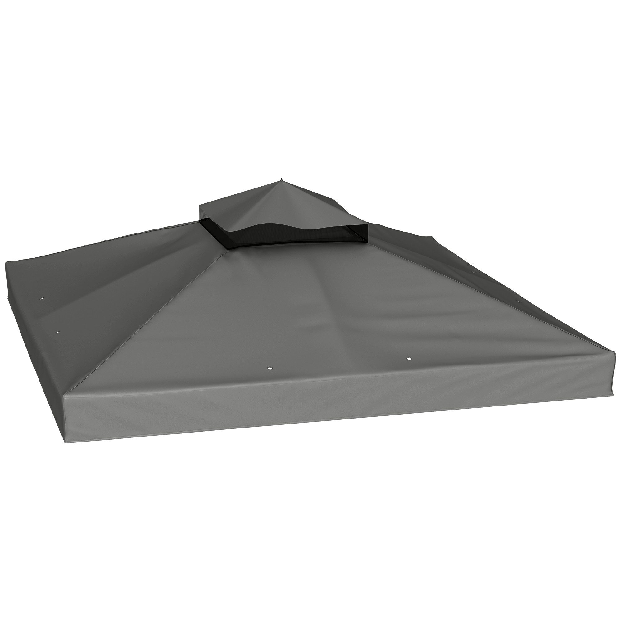 Outsunny Pavillon-Ersatzdach 3 x 3 m, wasserdicht, 370 g/m², 300 x 300 cm (Regenschutz Ersatzbezug, Ersatzdach Schutzhaube), aus Oxford-Stoff, 370 g,m², Dunkelgrau