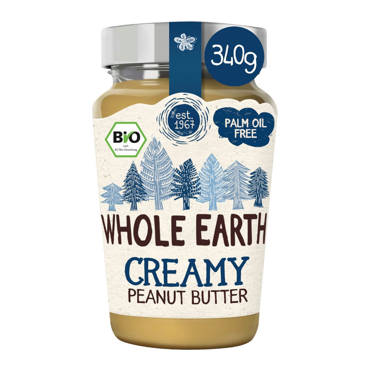 Whole Earth Nussaufstrich, Whole Earth Bio Peanut Butter Creamy Erdnussbutter Packung 340g