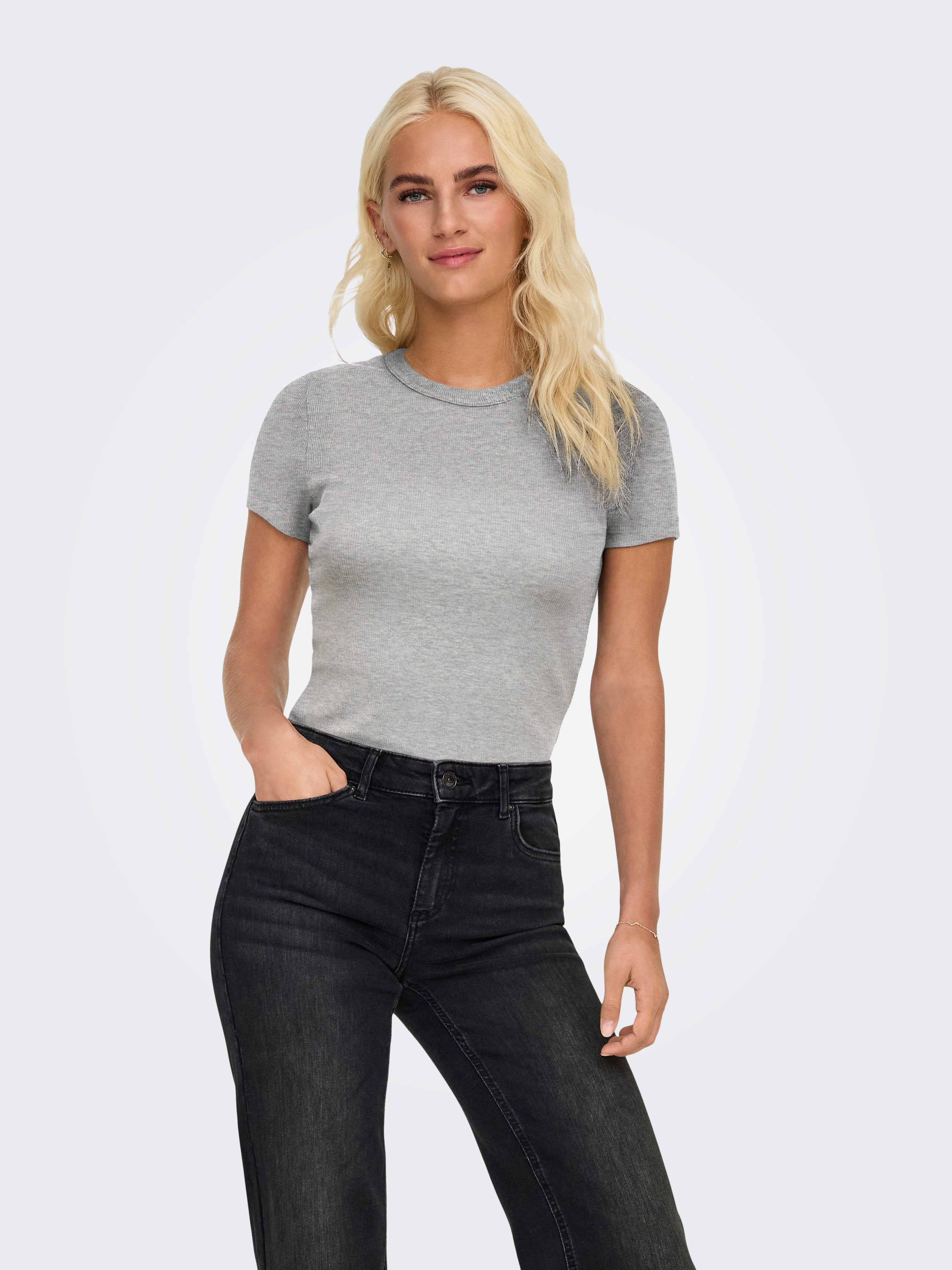 ONLY Kurzarmshirt ONLVAL – Basic-Shirt mit günstig online kaufen